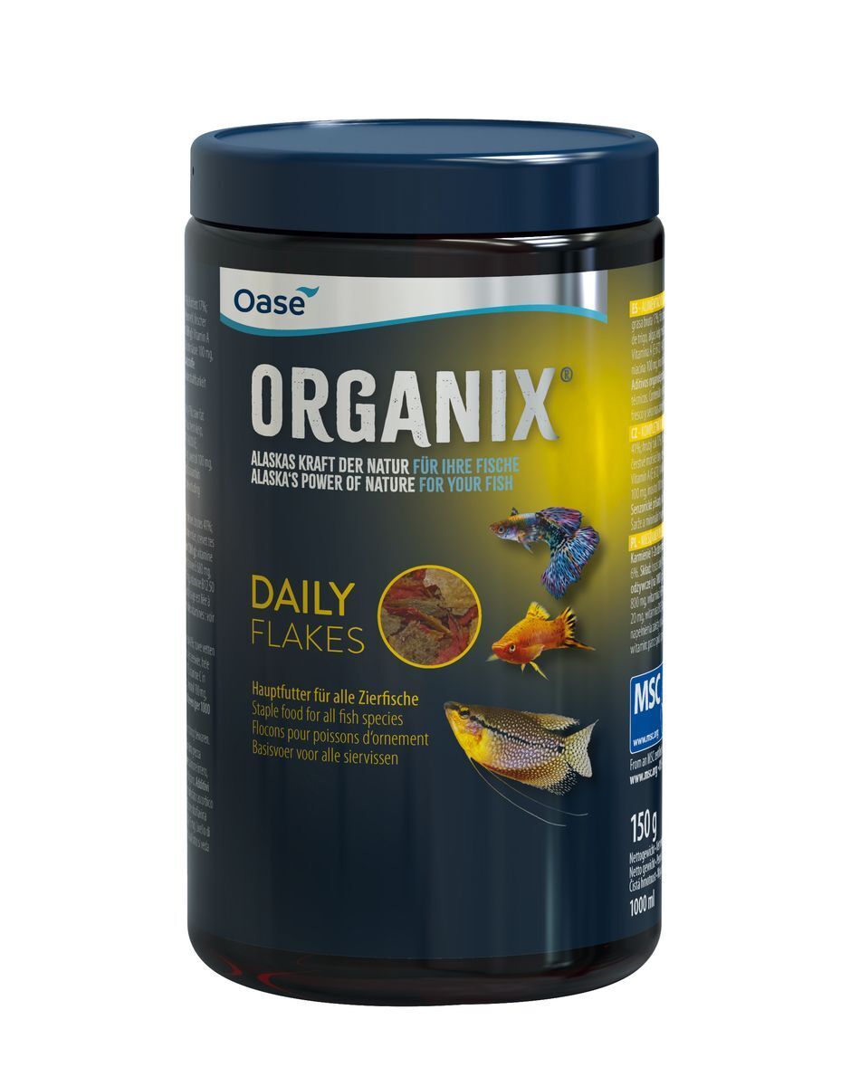 Oase ORGANIX Daily Flakes - Duurzaam Vijvervoer uit Alaska, 1000 ml - Natuurlijk & Zuiver afbeelding