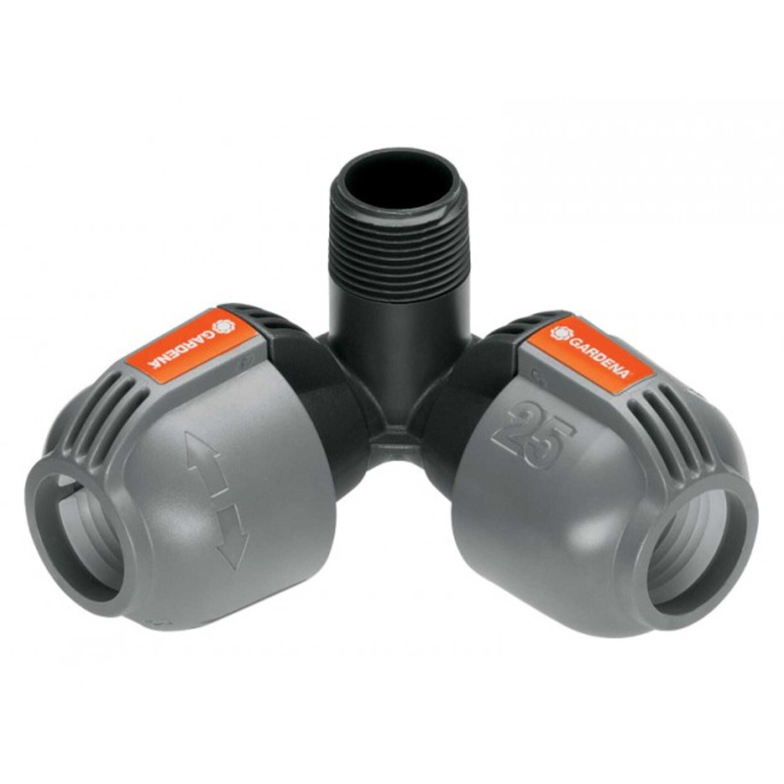 Gardena L-stuk Koppeling 25mm x 3/4 Inch - Weerbestendige Kunststof voor Efficiënte Tuinslangaansluiting