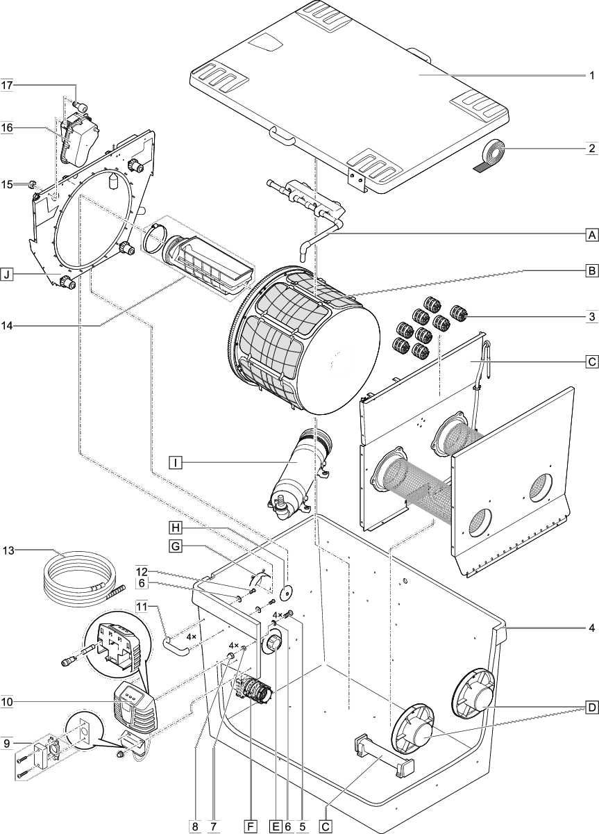 Verv. afdicht.set scheidingsw. Comp. L