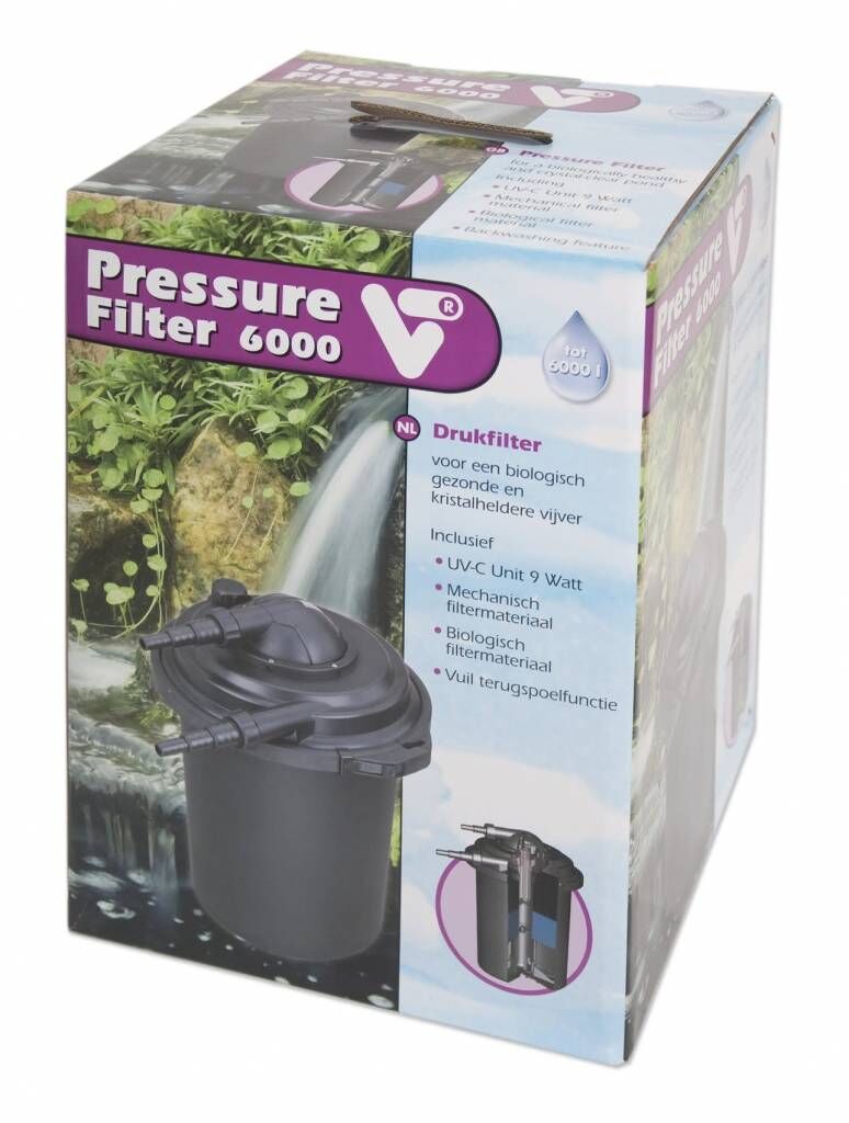Pressure Filter 6000 + 9 W UV-C Tot 6.000 Liter Vijver