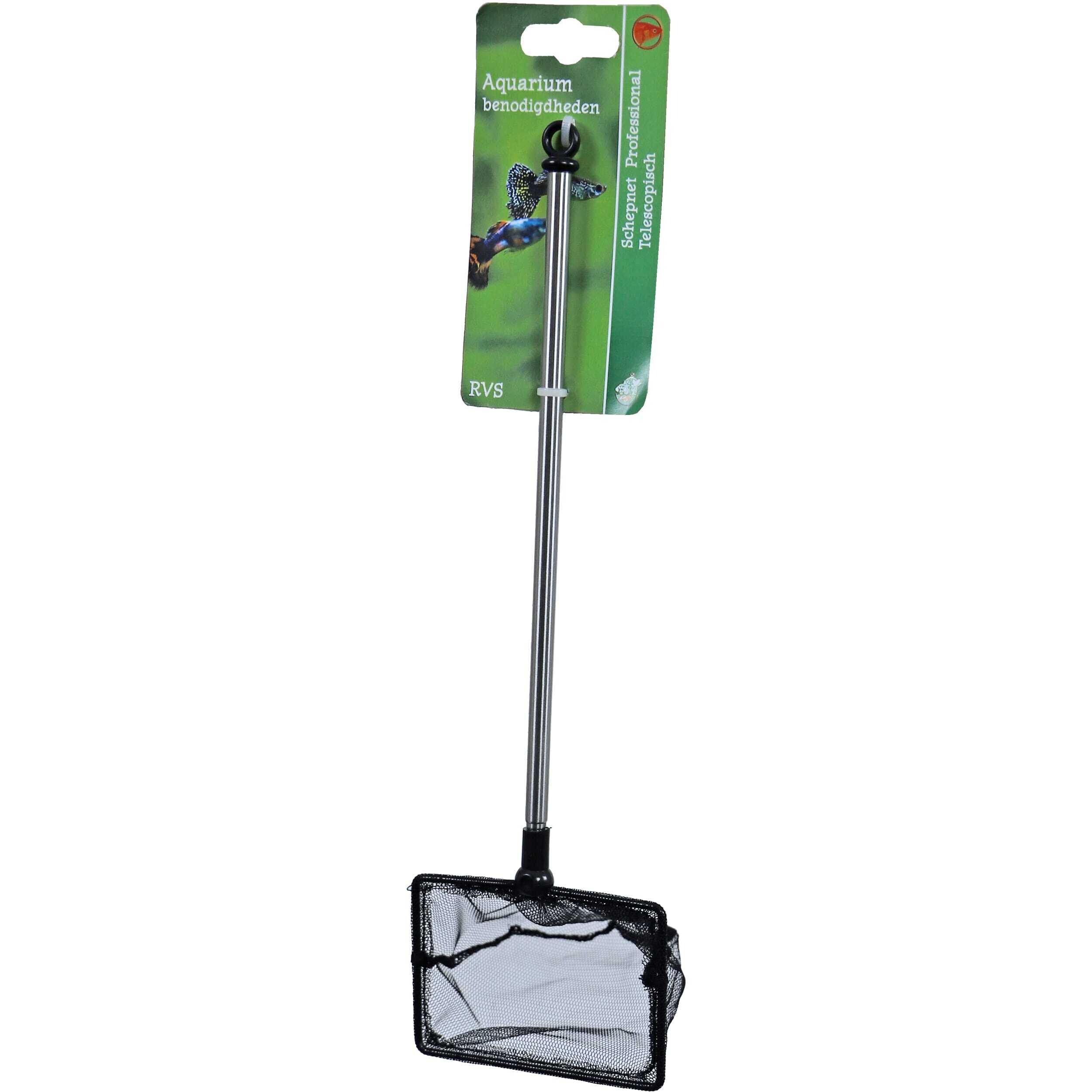 Boon Profi Schepnet RVS Telescopisch - Aquariumnet 10cm Recht Fijnmazig voor Zoet/Zoutwater