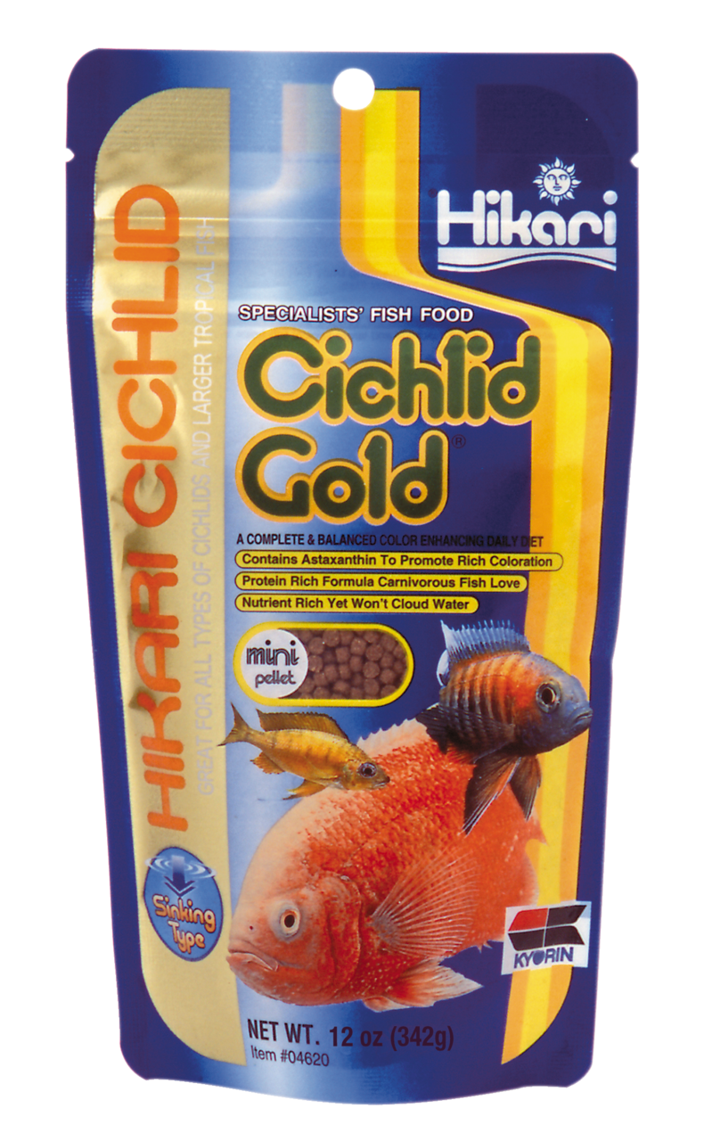 Hikari Cichlid Gold Mini 342g - Eiwitrijk Zinkend Voer voor Carnivore Cichliden afbeelding