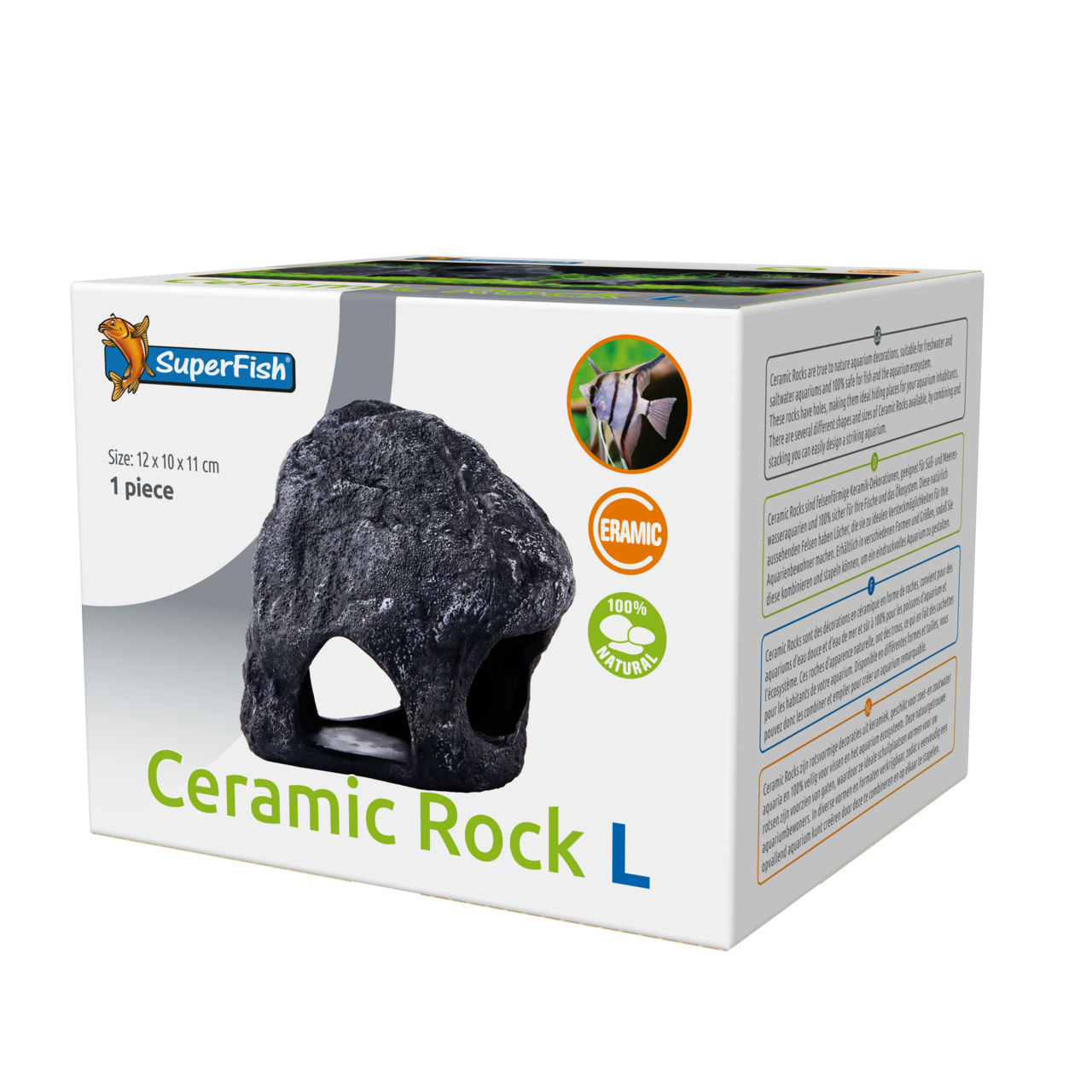 Superfish Ceramic Rock L - Hoogwaardige Schuilplaats & Decoratie voor Ruime Aquaria afbeelding