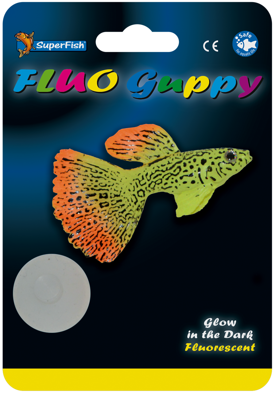 Superfish Fluo Guppy Aquarium - Fluorescerende Ornamenten & Blauwe LED-licht, Energiezuinig afbeelding