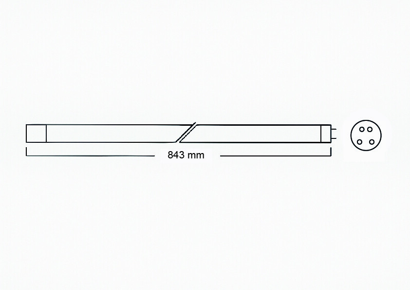Filtreau 40W T5 UVC Lamp - 843mm Vervangingslamp tegen Algen en Bacteriën - Witte Fitting