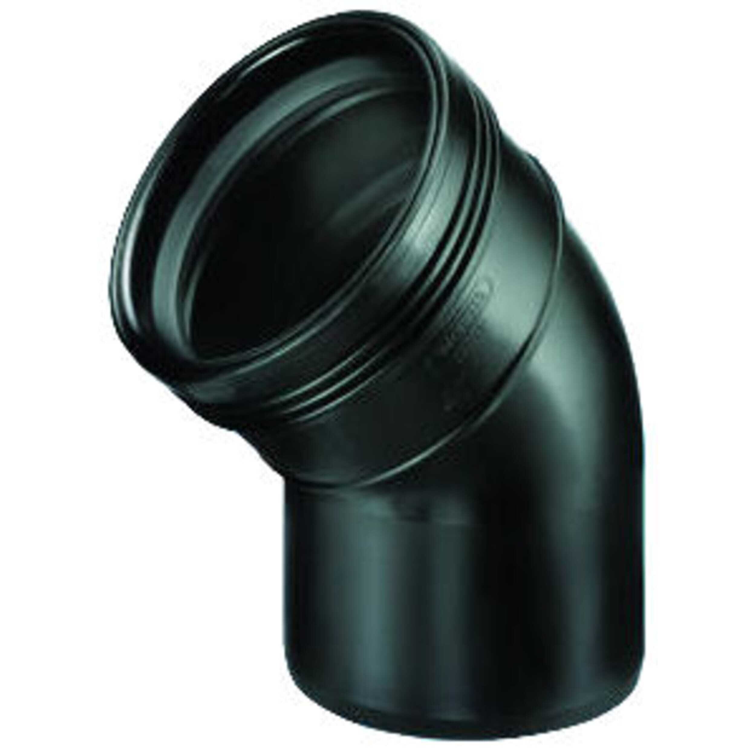 Biegen Sie PP 45 ° SPIE x Manschette schwarz 75 mm
