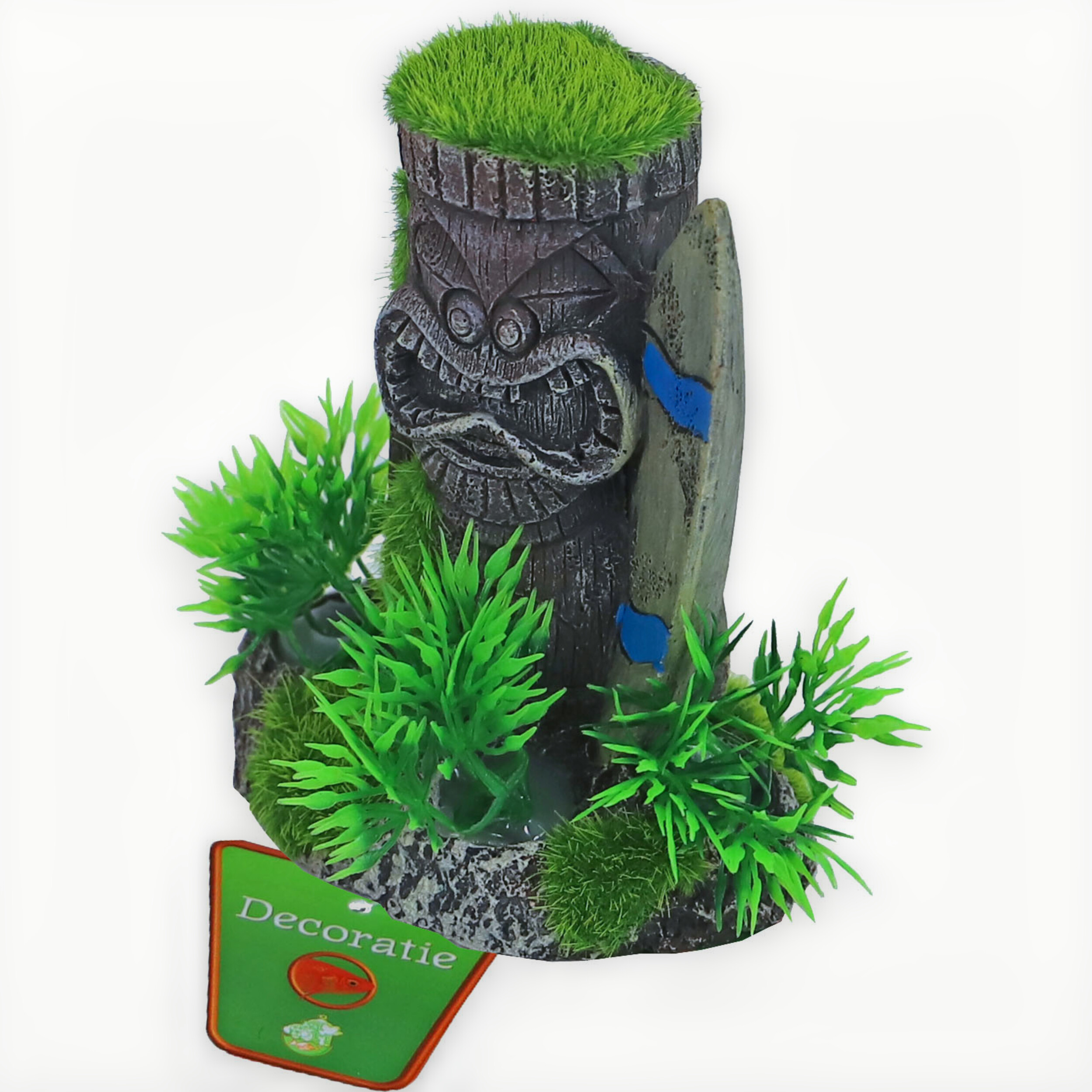 Boon Aquarium Ornament Totem met Surfplank - Polyresin Decoratie 9.5x7cm, Veilig & Kleurrijk
