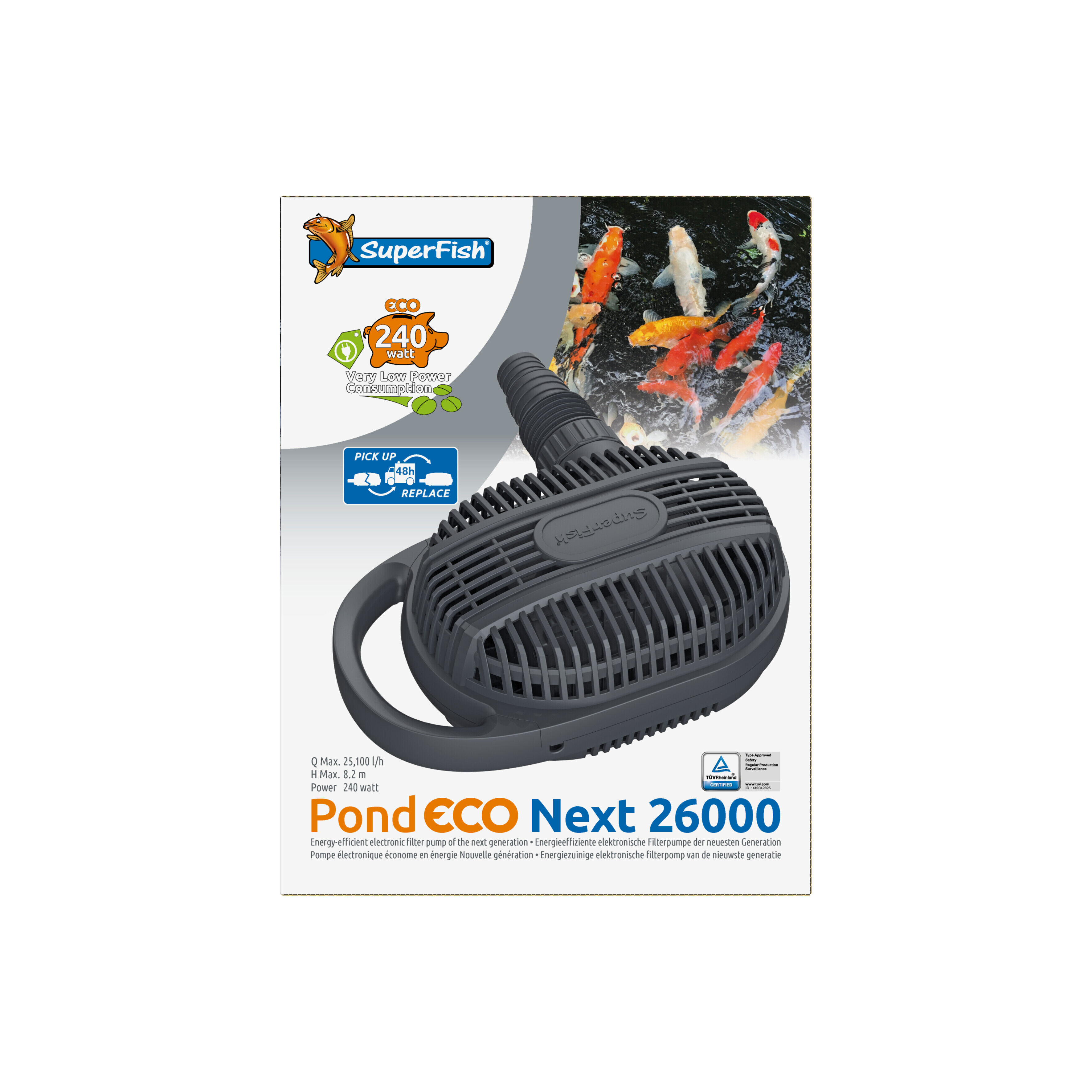 Superfish Pond Eco Next 26.000 - Energiezuinige Vijverpomp 25100 L/h, 240W afbeelding