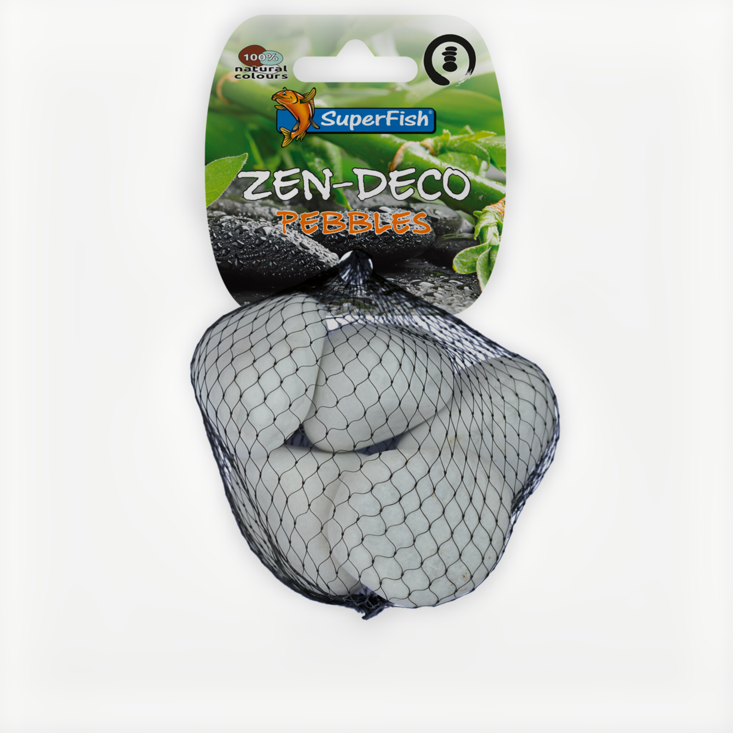 Superfish Zen Pebble Medium Wit 450g - Modern & Veilig Aquariumdecoratie