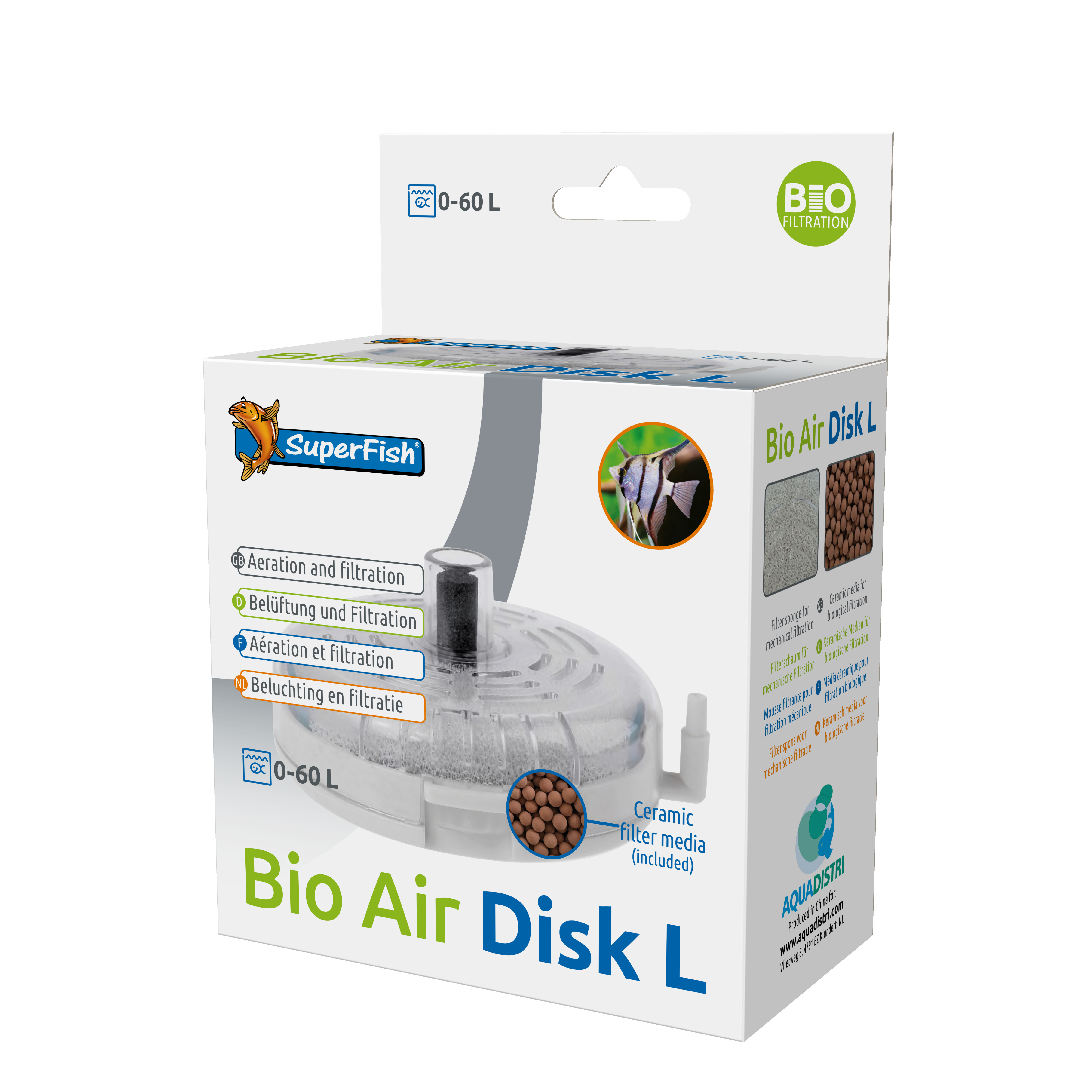 Superfish Bio Air Disk L Luchtpomp - Geavanceerde Aquarium Filtratie voor Gezond Water afbeelding