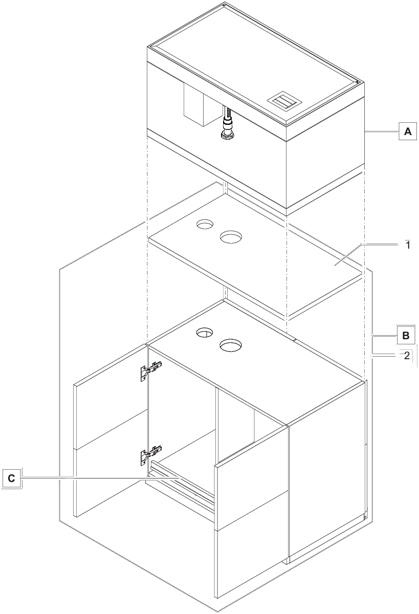 HighLine roomdivider kast 300 zwart afbeelding