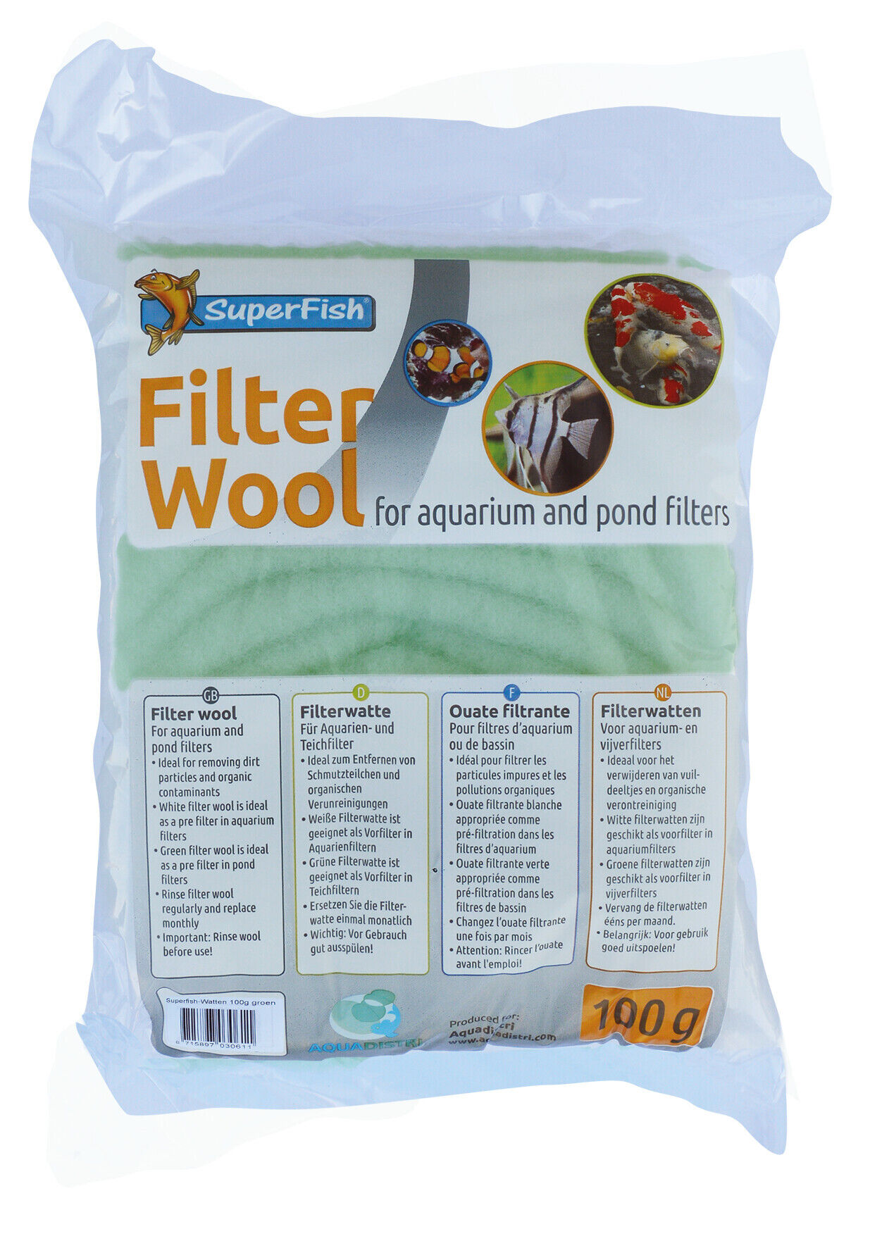 Superfish Groene Filterwatten Grof 100g - Effectief voor Aquarium & Vijver Filtratie afbeelding