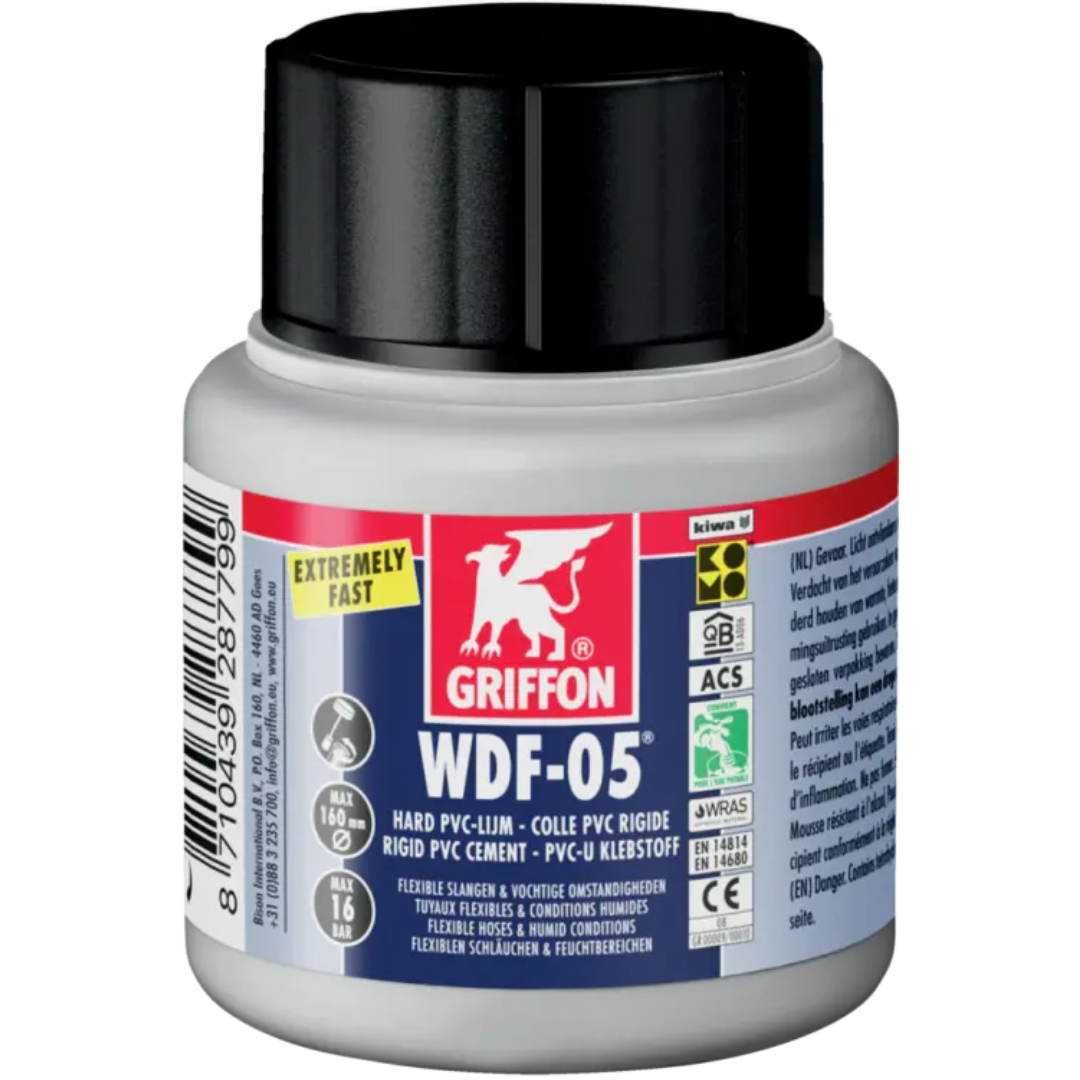 Griffon WDF-05 Lijm 125ml - Sneldrogend & Waterbestendig voor PVC/ABS, Tixotroop afbeelding