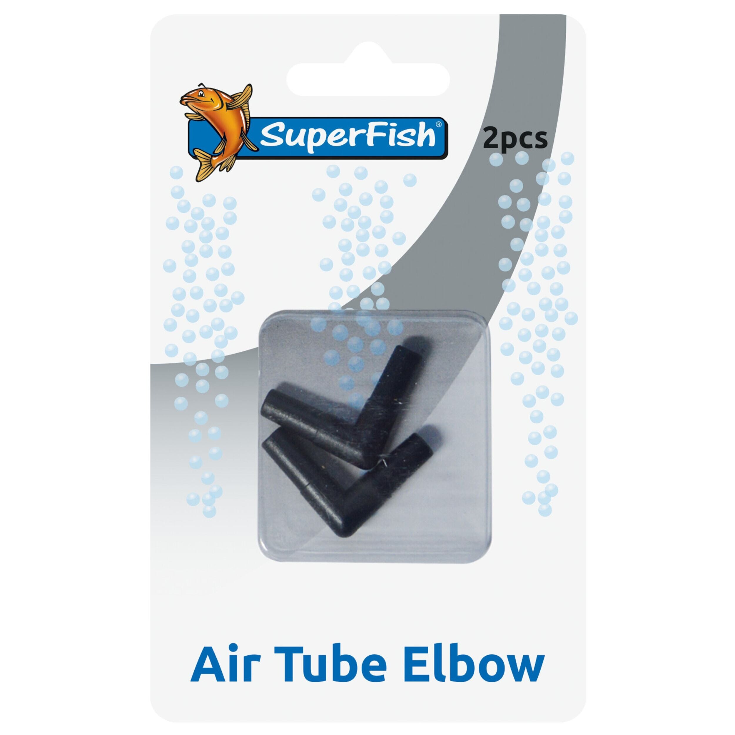 Superfish Luchtslang Elleboog 2-pack voor Aquarium, 4-6mm Compatibel, Zoet- & Zoutwater Safe