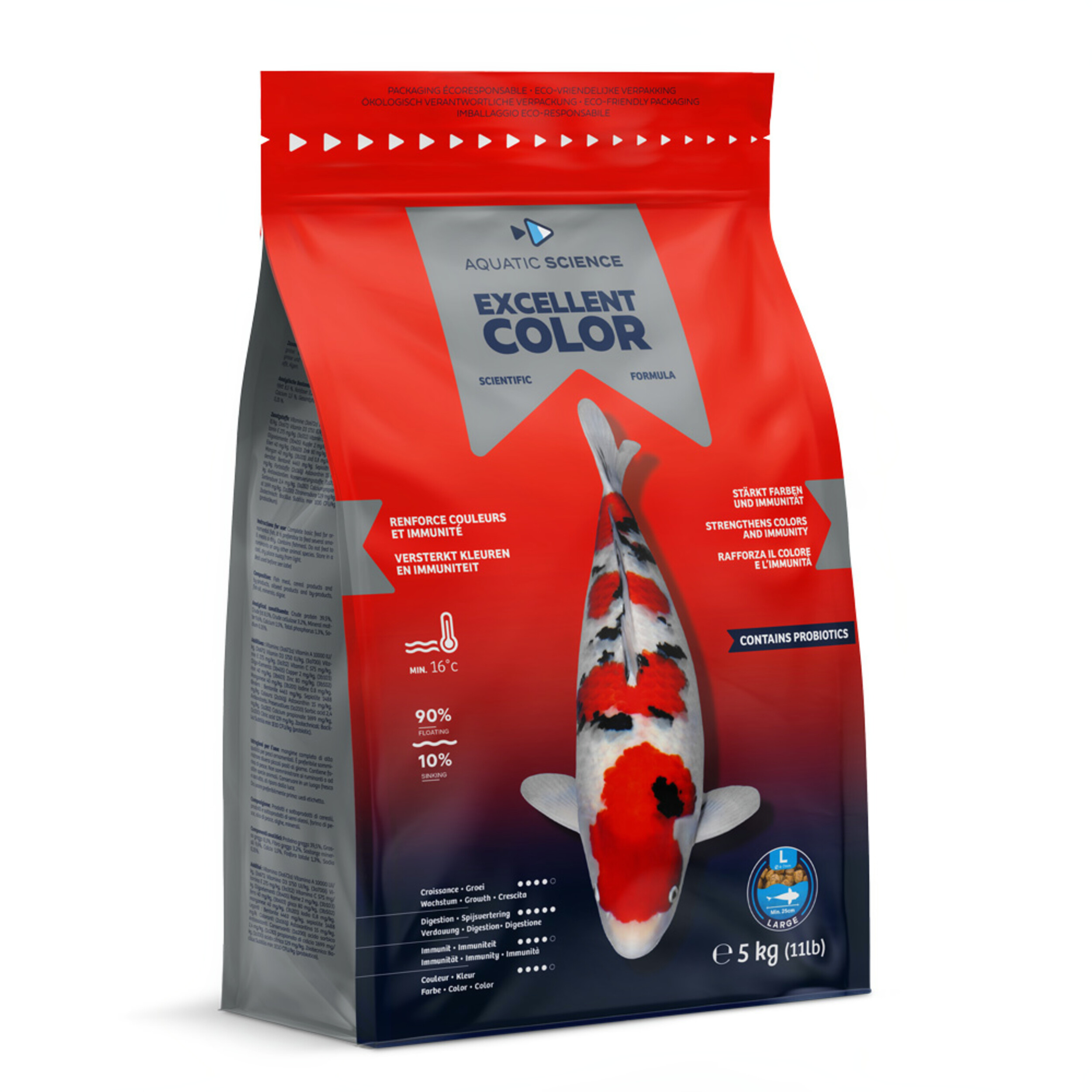 Aquatic Science Excellent Color Large - Kleurbevorderend Vijvervoer 5kg voor Visgezondheid