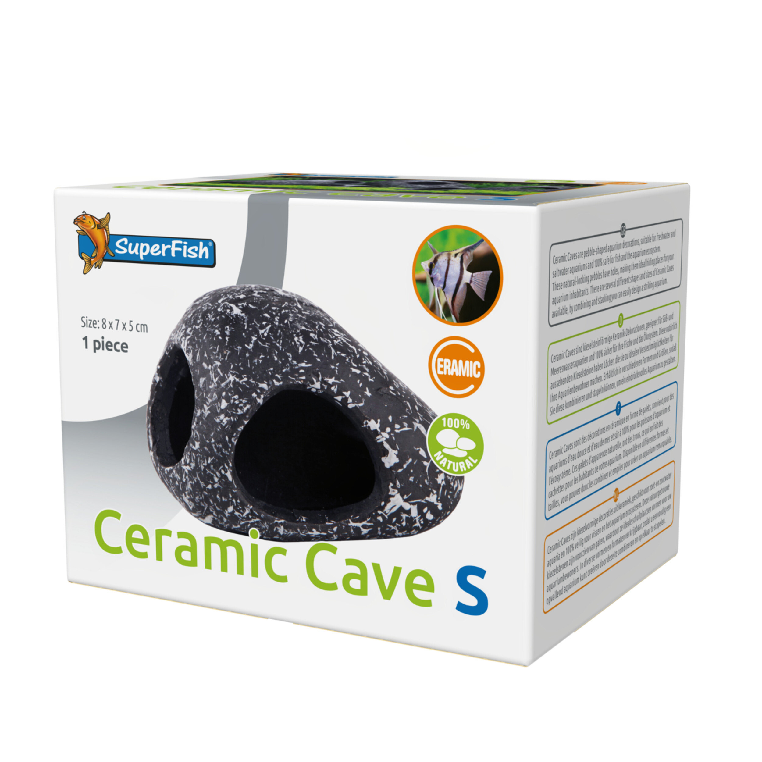Superfish Ceramic Cave S - Schuilplaats voor Zoetwateraquarium Vissen, Keramiek, Natuurdesign