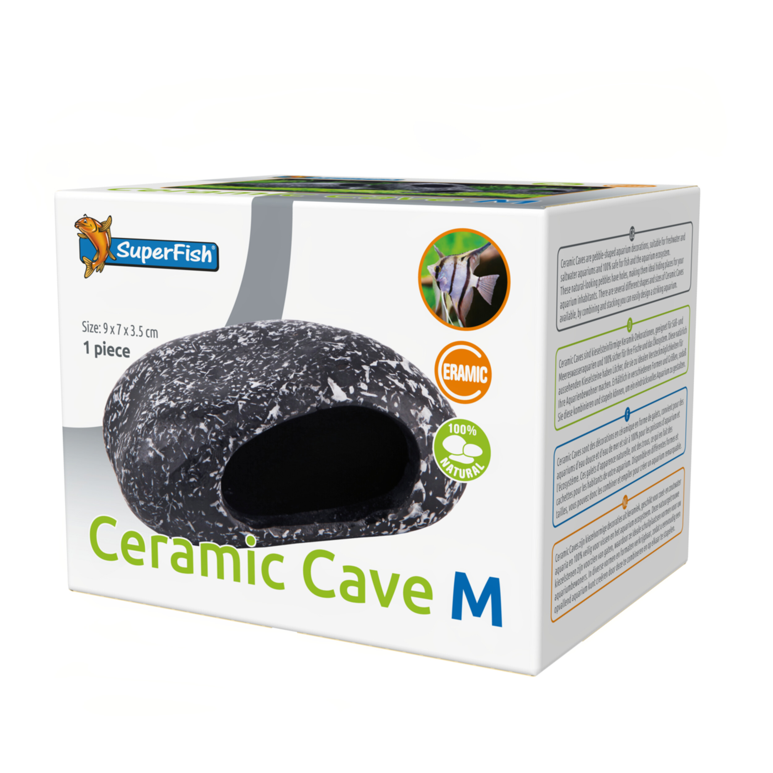 Superfish Ceramic Cave M - Keramische Schuilplaats voor Aquarium, Natuurlijk Ontwerp