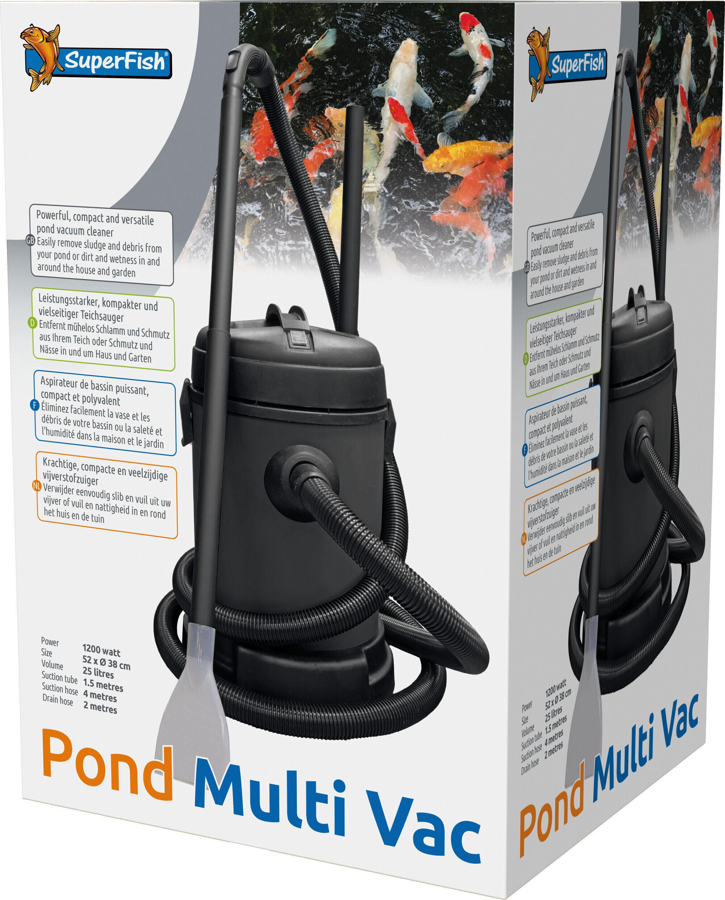 Superfish Pond Multi Vac 1200W - Veelzijdige Vijverstofzuiger met 25L Tank en Accessoires afbeelding