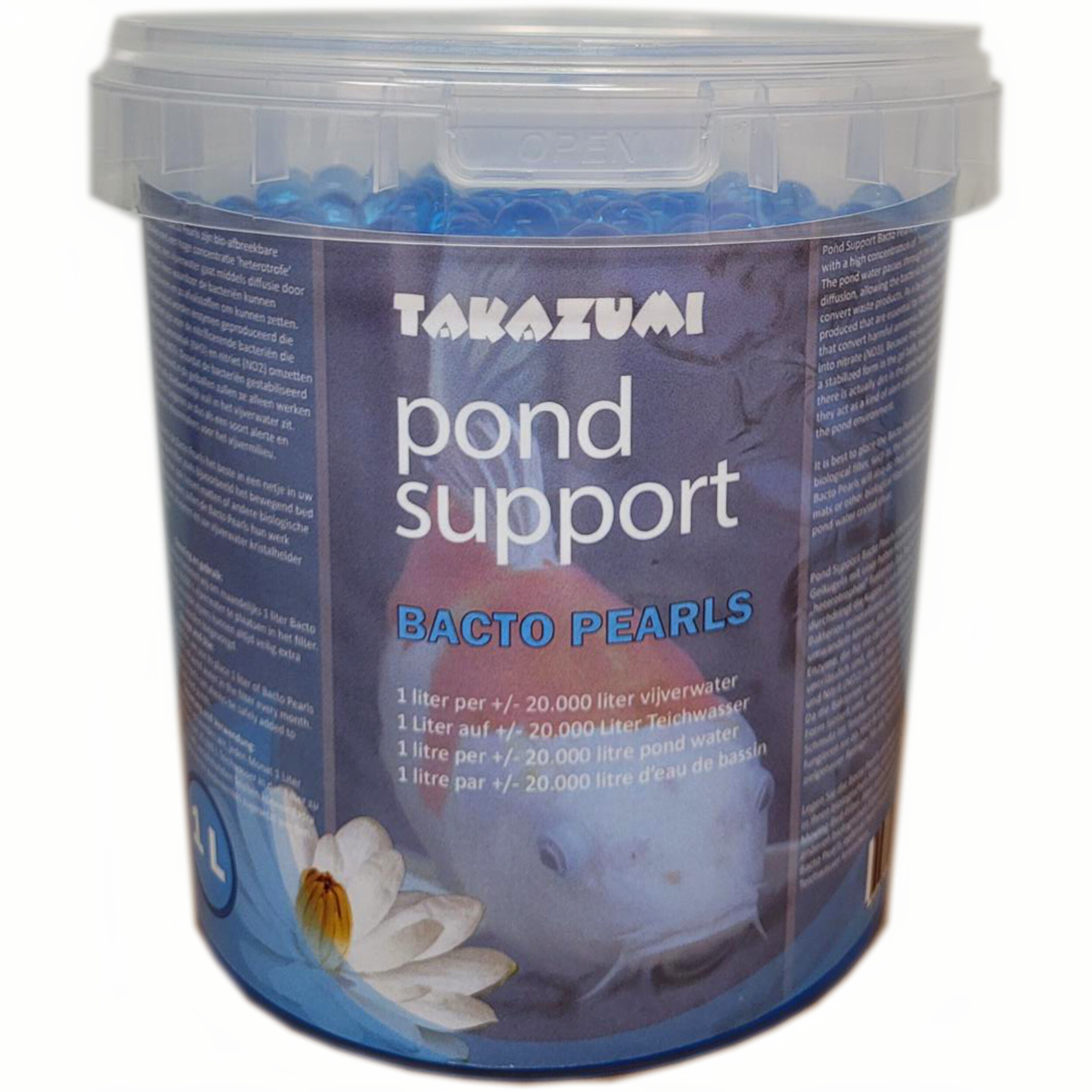 Pond Support Bacto Pearls - Natuurlijke Vijverhelderheid en Zuivering 1L, Geschikt voor 20.000L
