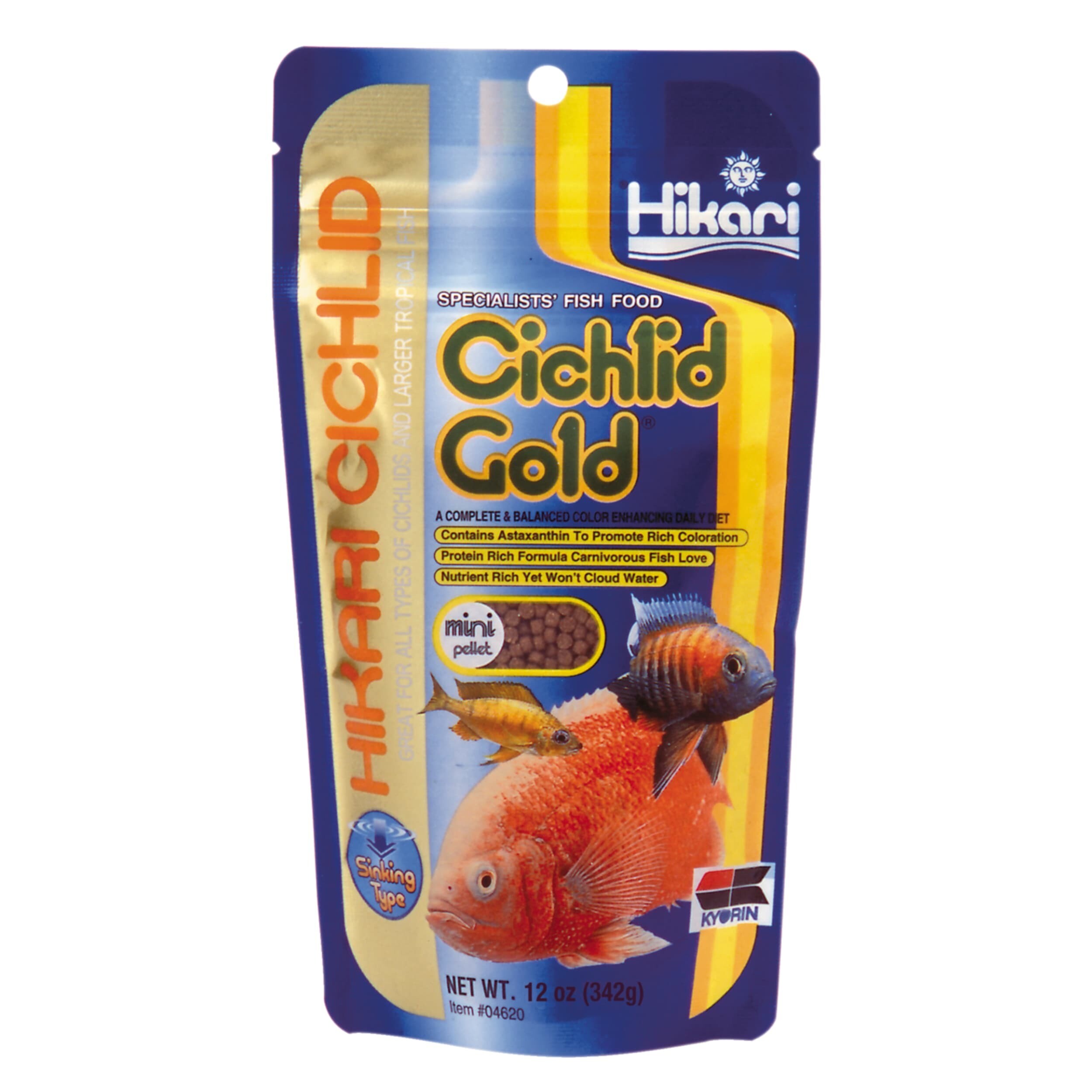 Hikari Cichlid Gold Mini 342g - Eiwitrijk Zinkend Voer voor Carnivore Cichliden