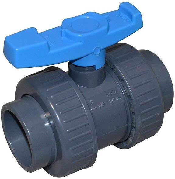 Ball valve PVC double swivel 90 mm