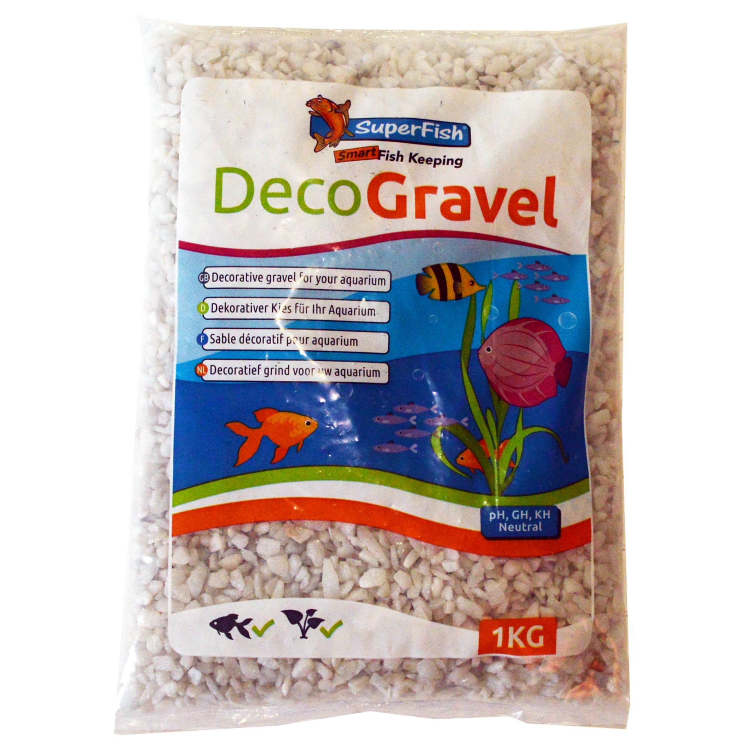 Superfish Deco Grind Wit 1kg - Stralend & Veilig Aquariumgrind voor Vis en Plant
