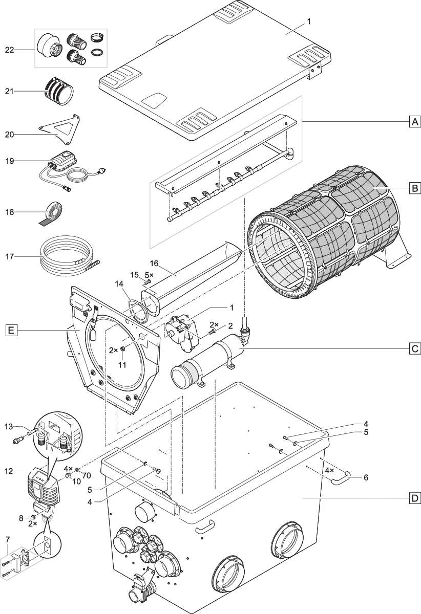 Oase Exchange Controller Drum Fil.XL Pump-Fed - Geavanceerd Vijver Filtersysteem afbeelding