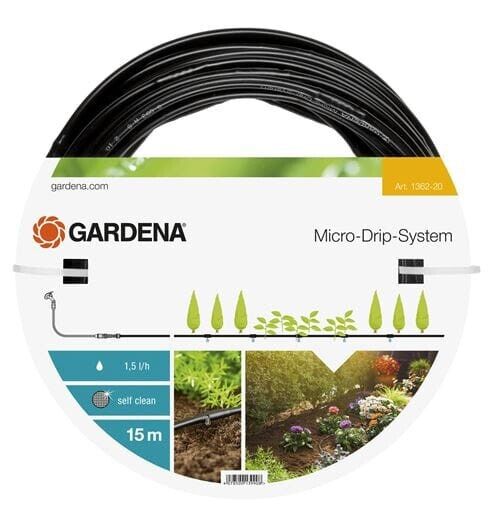 Gardena Druppelbuis 15m 4,6mm Voor Tuinirrigatie - Zelfreinigend, 1,5l/u Drip, Uitbreidbaar afbeelding