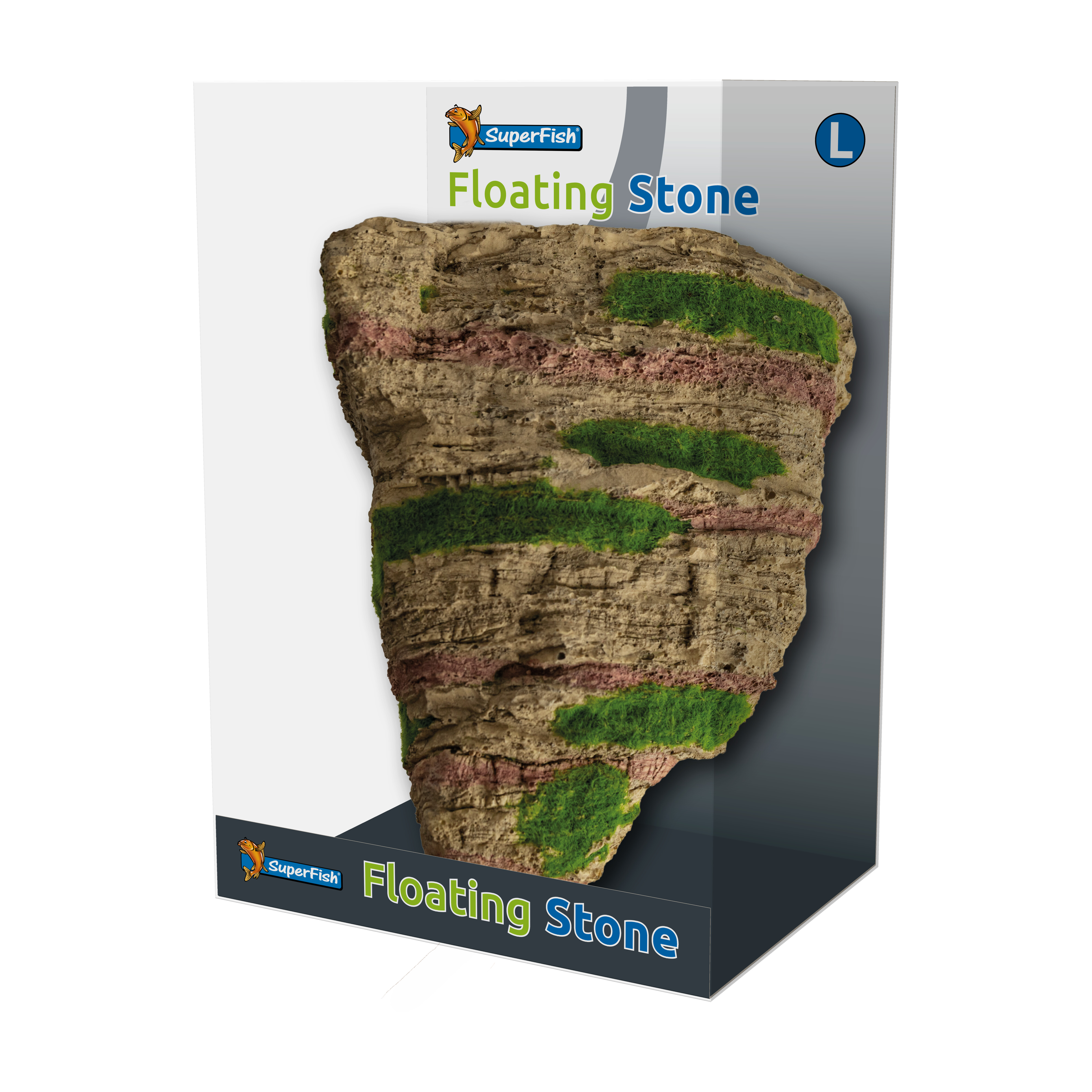 Superfish Floating Stone L: Zwevende 3D Aquariumsteen, Visveilig & Eenvoudige Installatie afbeelding