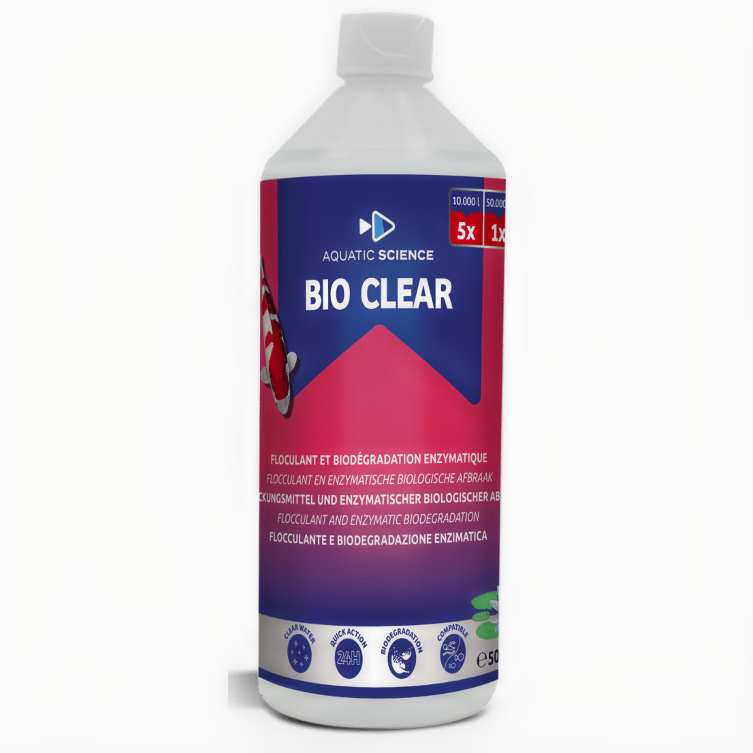 Aquatic Science Bio Clear 0,5L - Kristalhelder Vijverwater & Veilig voor Vijverleven, Filtercompatibel