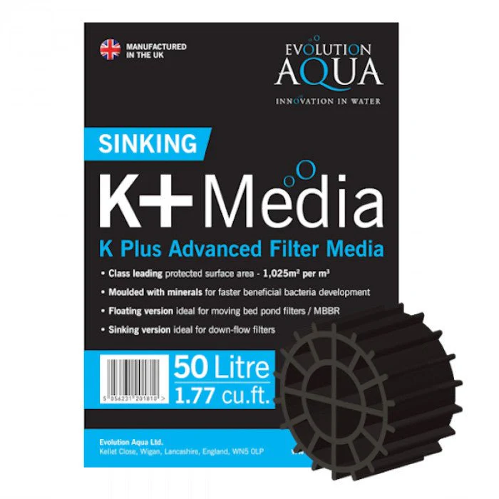 K+ Filter Media Black 50 liters sinking