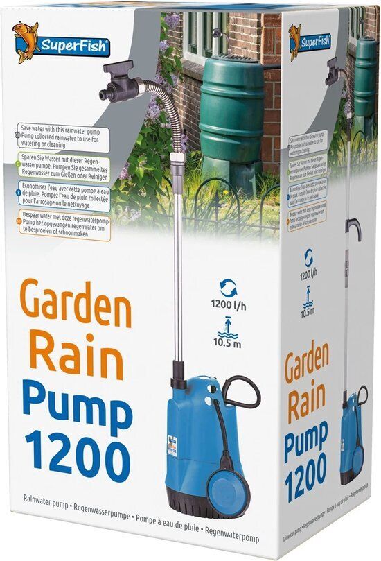 Superfish Garden Rain Pomp 1200 - Waterbesparing & Tuinonderhoud, 1200L/u, 10m Kabel afbeelding