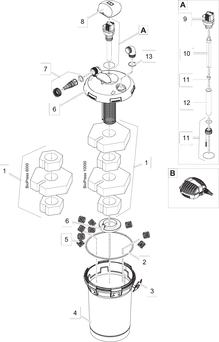 Oase BioPress Filtertop 10000-12000 - Uitmuntende Vijverfilter voor 12.000L afbeelding