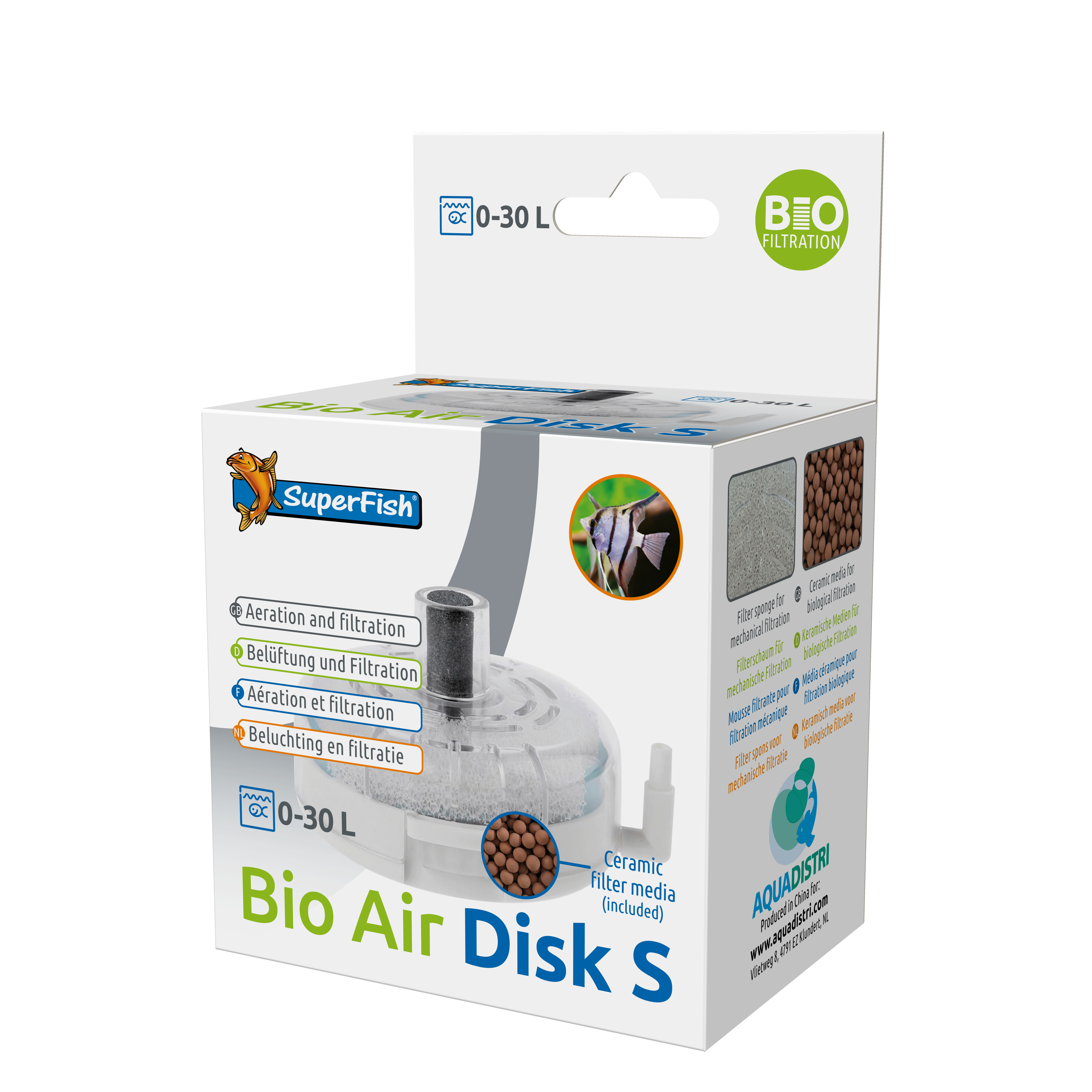 Superfish Bio Air Disk S - Keramische Filtermedia, Gezond Aquarium, Efficiënte Zuurstofverrijking afbeelding