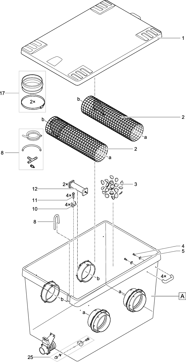 Geperf. plaat vuilafvoer Moving Bed XL