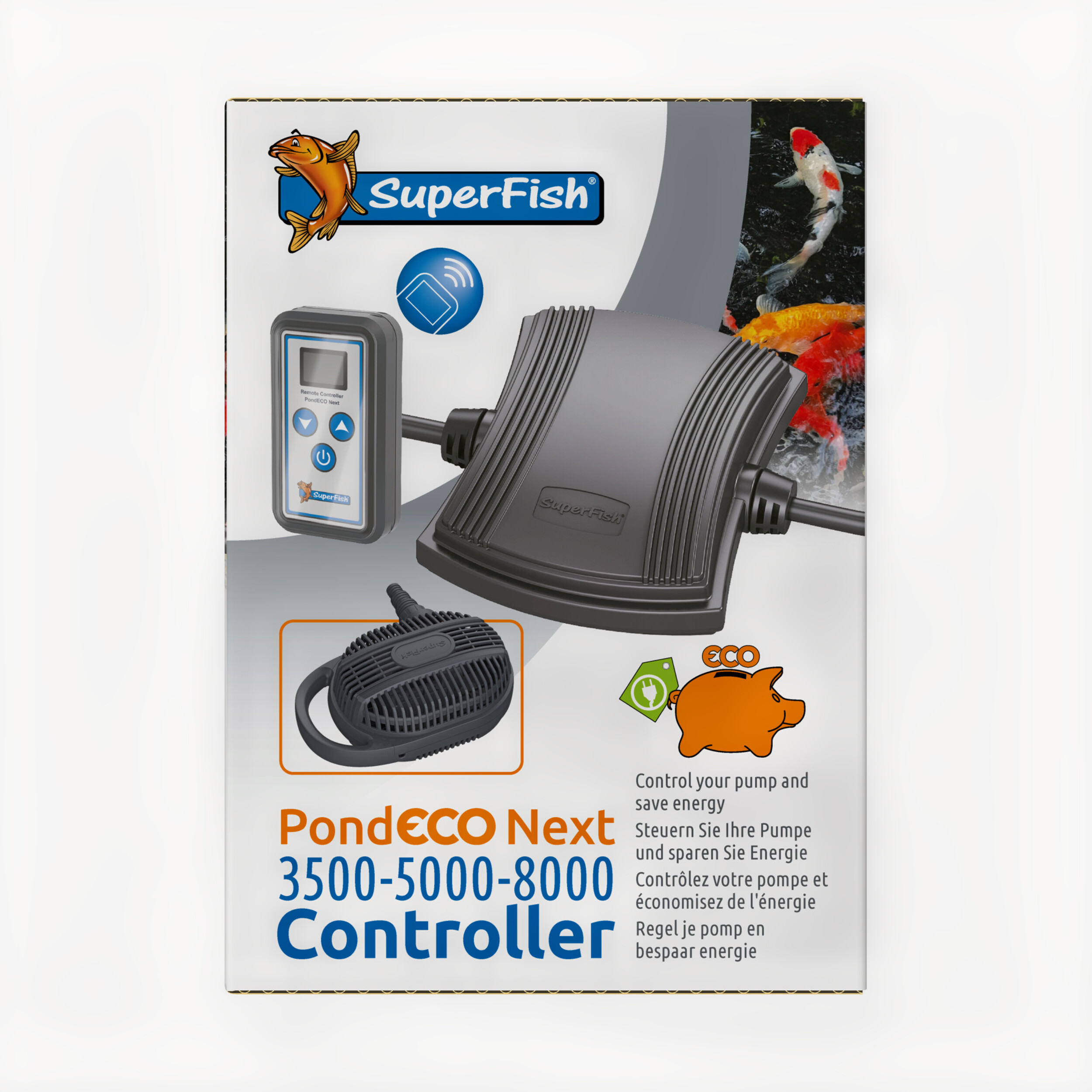 Superfish Pond Eco Next 3500/5000/8000 - Energie-Efficiënte Vijvercontroller met Afstandsbediening
