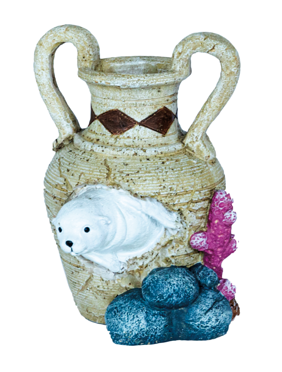 Superfish Deco Jar Sea Lion - Milieuvriendelijke, Handgeschilderde Aquariumdecoratie afbeelding