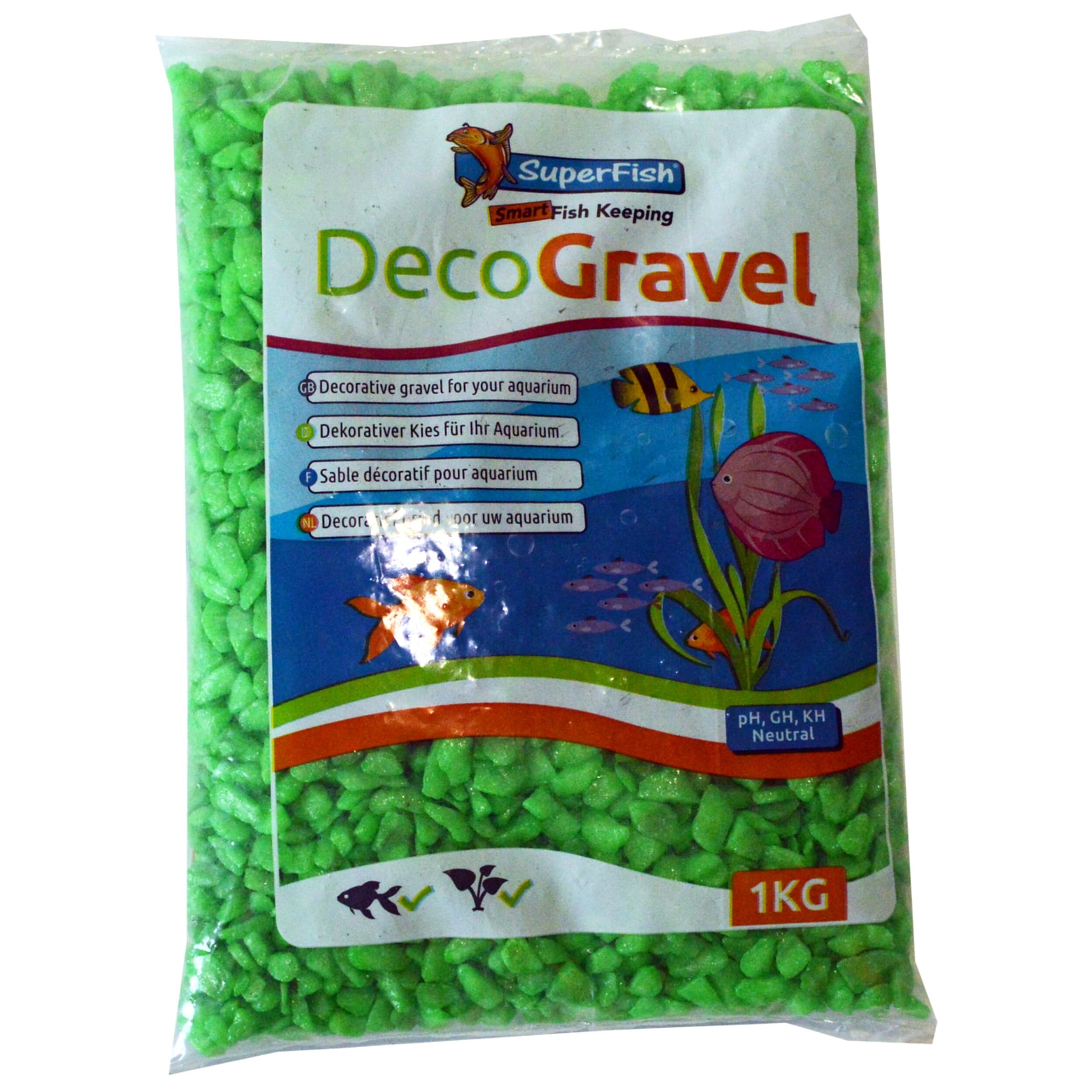 Superfish Deco Grind Neon Groen 1kg - Veilige Kleurrijke Aquariumbodem Decoratie