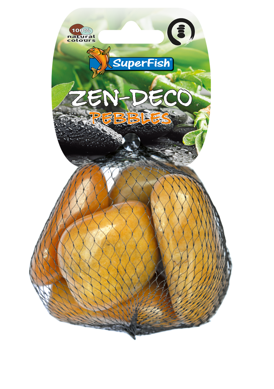 Superfish Zen Pebble Medium Geel 450g - Decoratieve Aquariumstenen voor Harmonie en Balans afbeelding