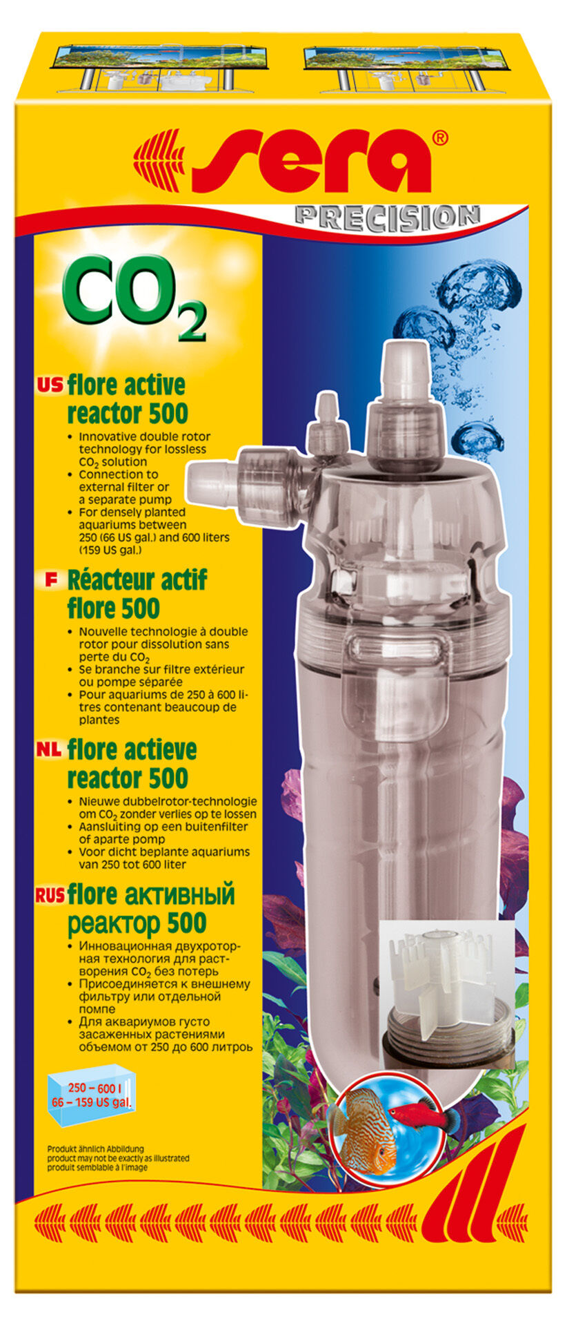 Sera Flore Actieve CO2-reactor 500 - Geschikt voor Aquariums 250-600L voor Gezonde Plantengroei afbeelding