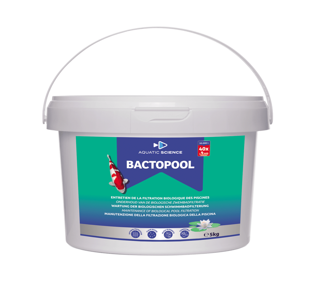 Aquatic Science Bactopool 5 kg - Kristalhelder Zwemwater & Effectieve Waterzuiveraar afbeelding