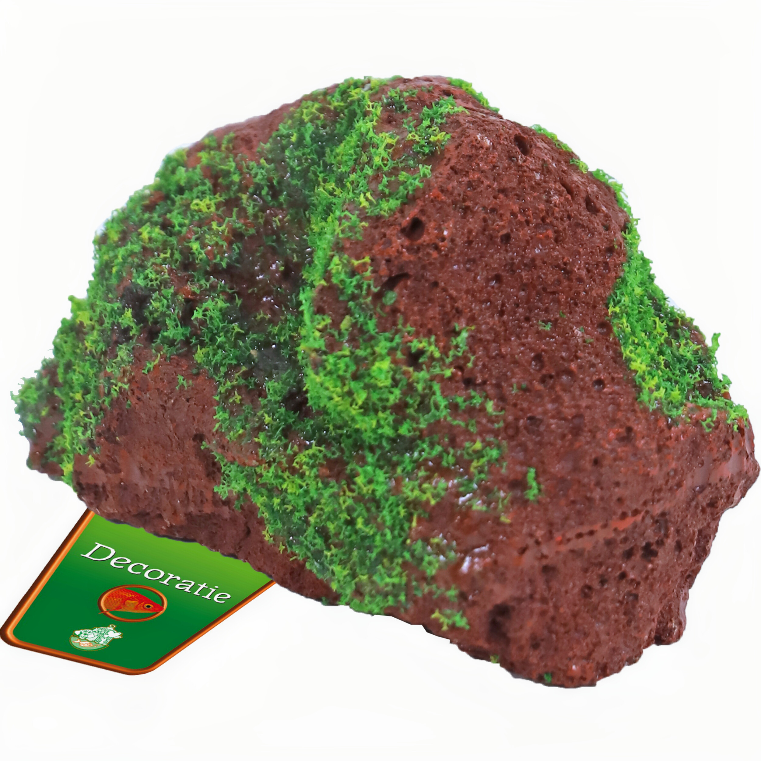 Gebr. de Boon Polyresin ornament lavasteen met mos 12x8x8 cm