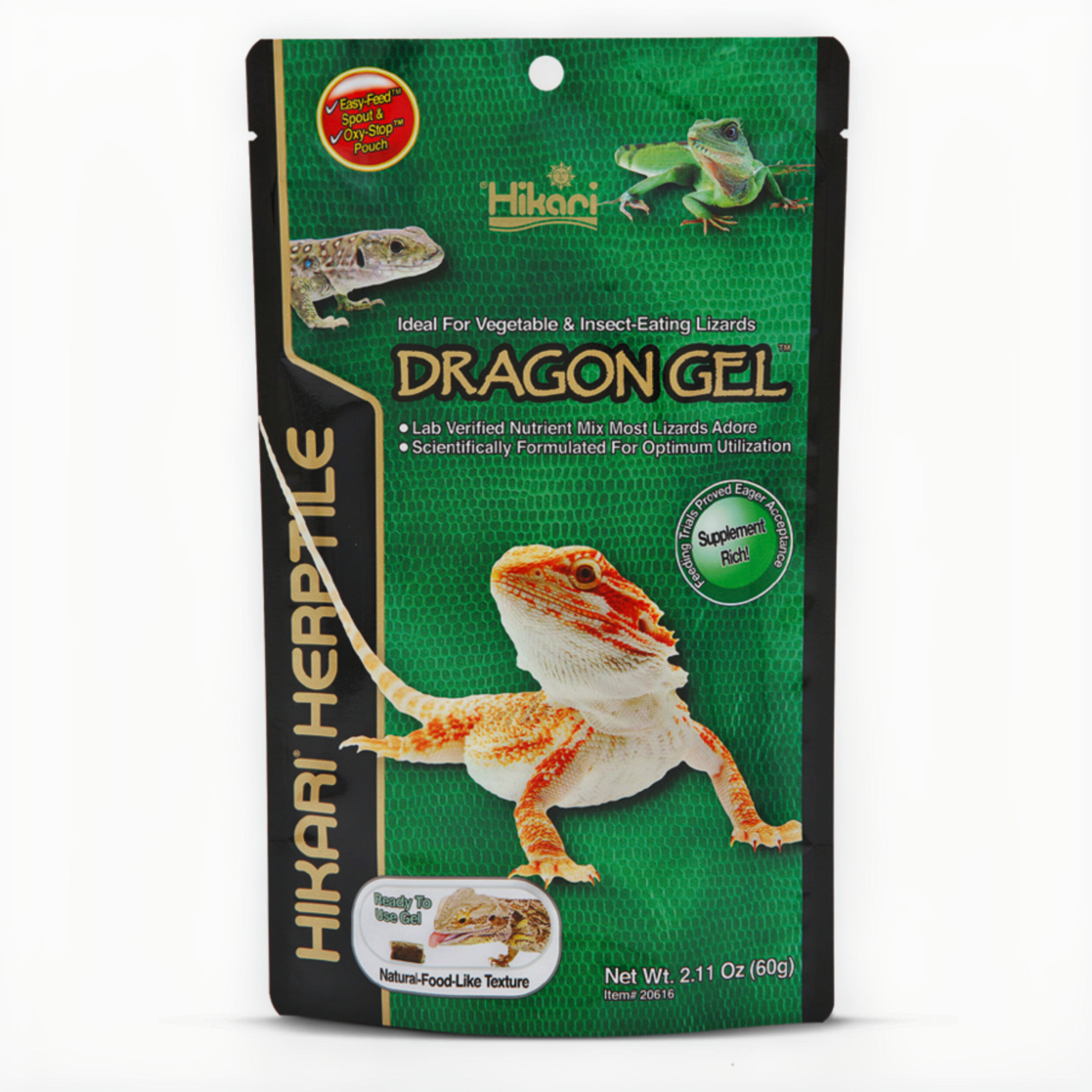 Hikari DragonGel 60g - Compleet Voer voor Jonge Hagedissen, Rijk aan Vitamines