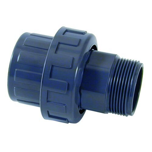 PVC 3/3 koppeling 1¼" binnendraad 1¼" buitendraad PN10