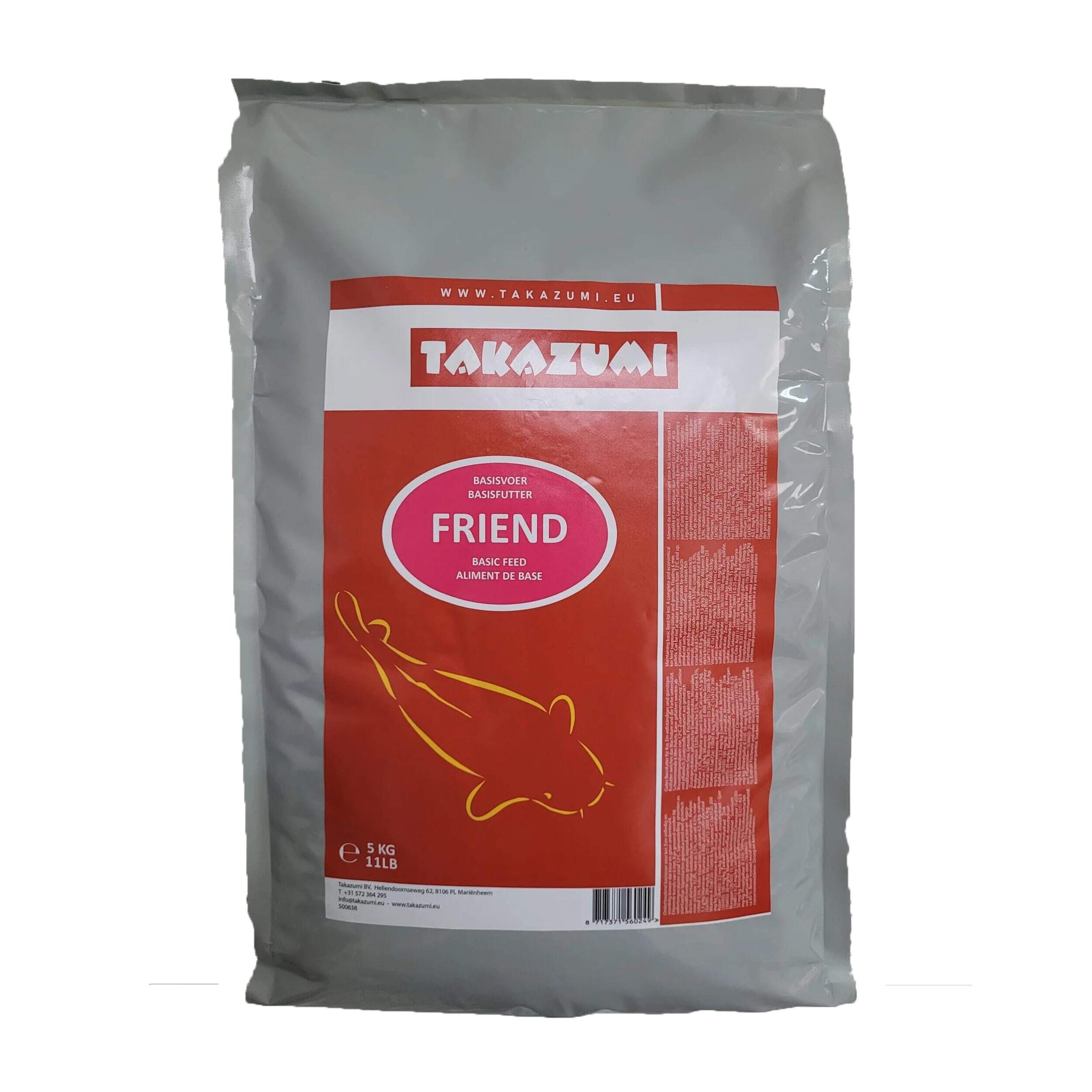 Takazumi Friend Koi Voer - Bevordert Kleur & Vitaliteit, 6mm Drijvende Korrels, 5000 gr, vanaf 12°C