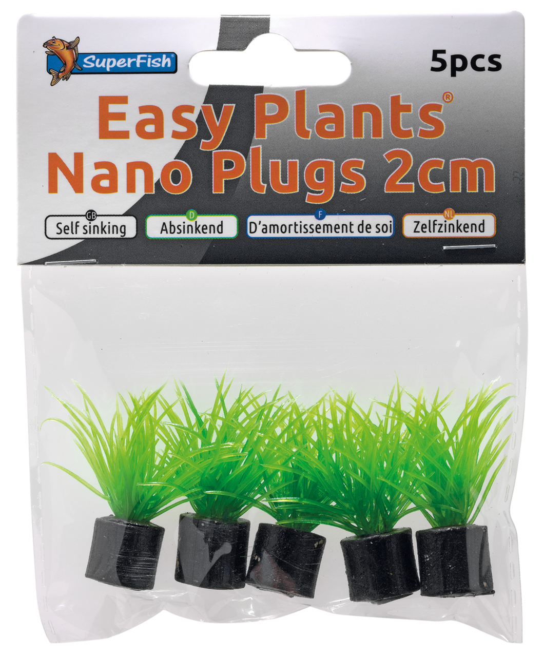 Superfish Easy Plants Nano Plug 2cm - 5 Mini Kunstplantjes voor Nano Aquarium Decoratie afbeelding