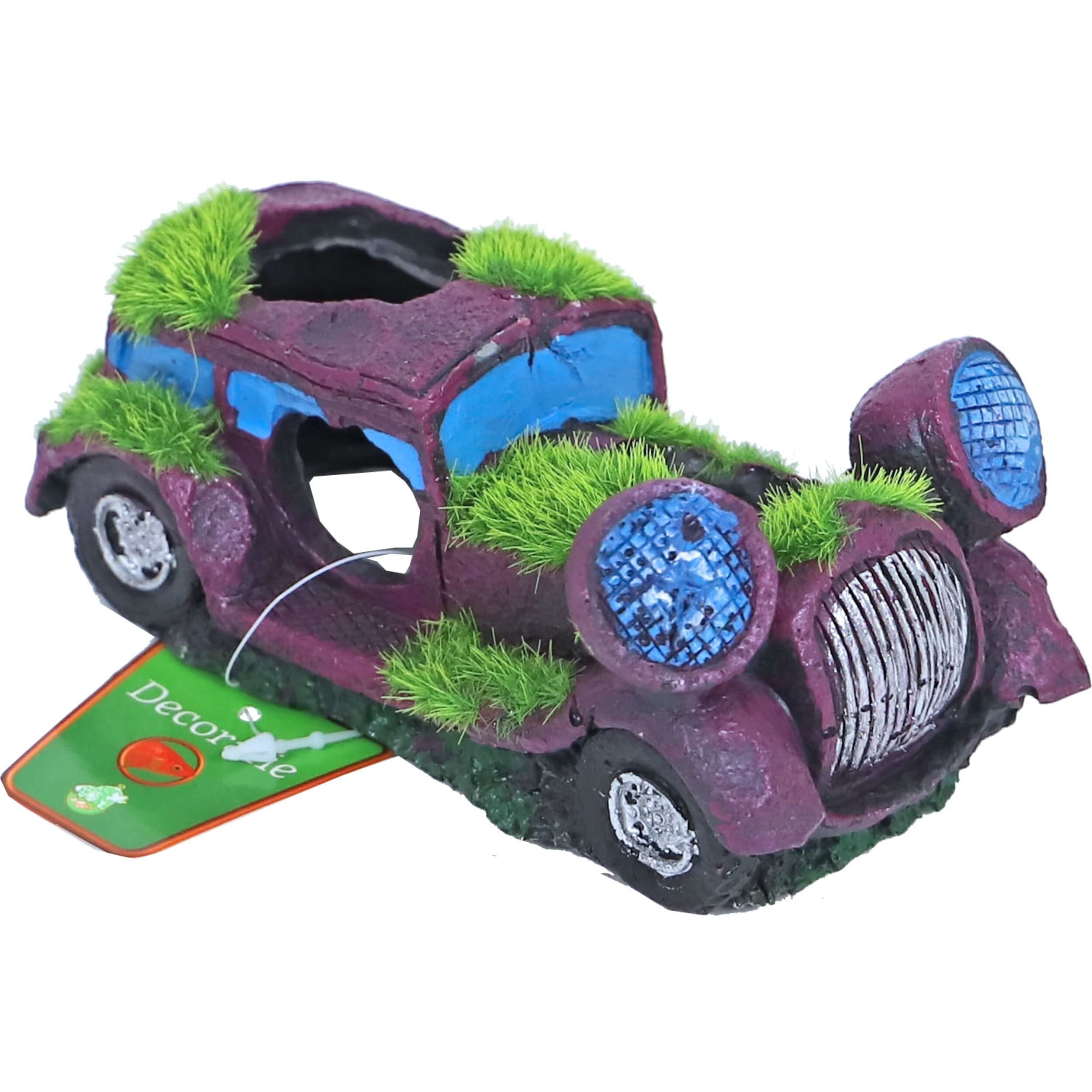 Boon Polyresin Auto Ornament met Mos - Aquarium Decoratie 15.5x7.5 cm, Realistisch en Veilig