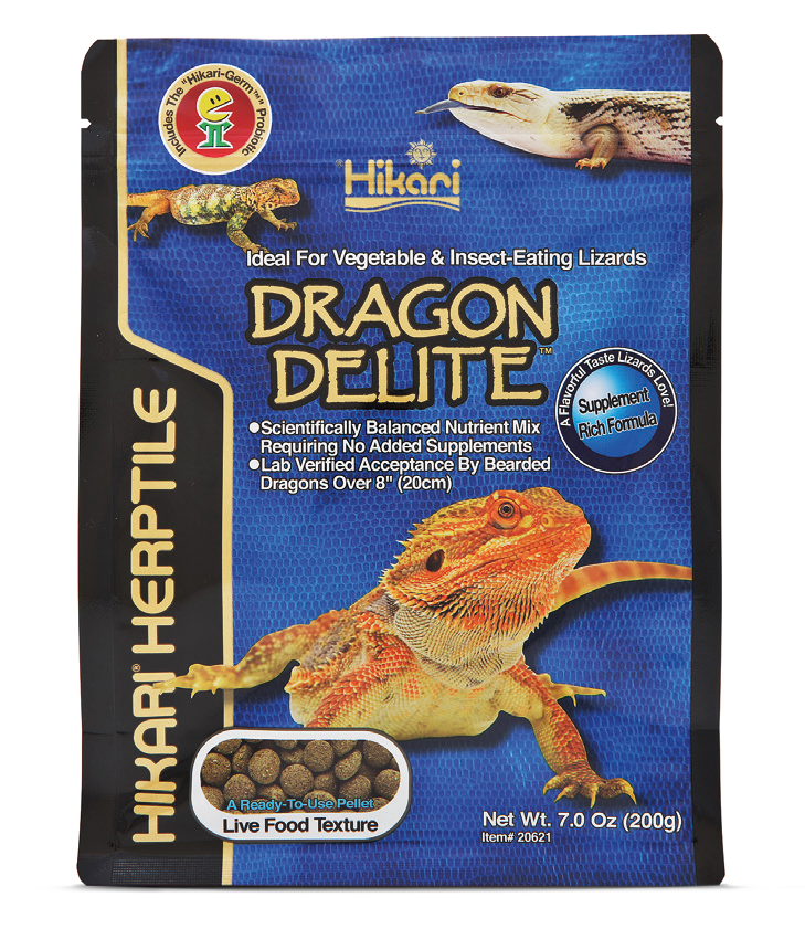 Hikari Dragon Delite Korrelvoer 200g - Compleet Voer voor Allesetende Hagedissen afbeelding