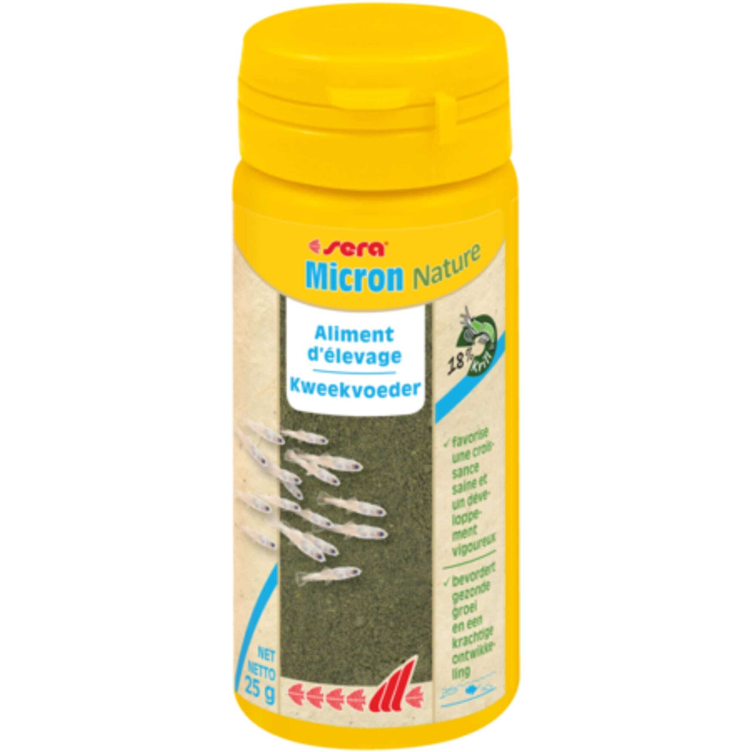 Sera Micron Nature 50ml - Voer voor Jonge Vissen & Amfibieën - Rijk aan Krill & Spirulina