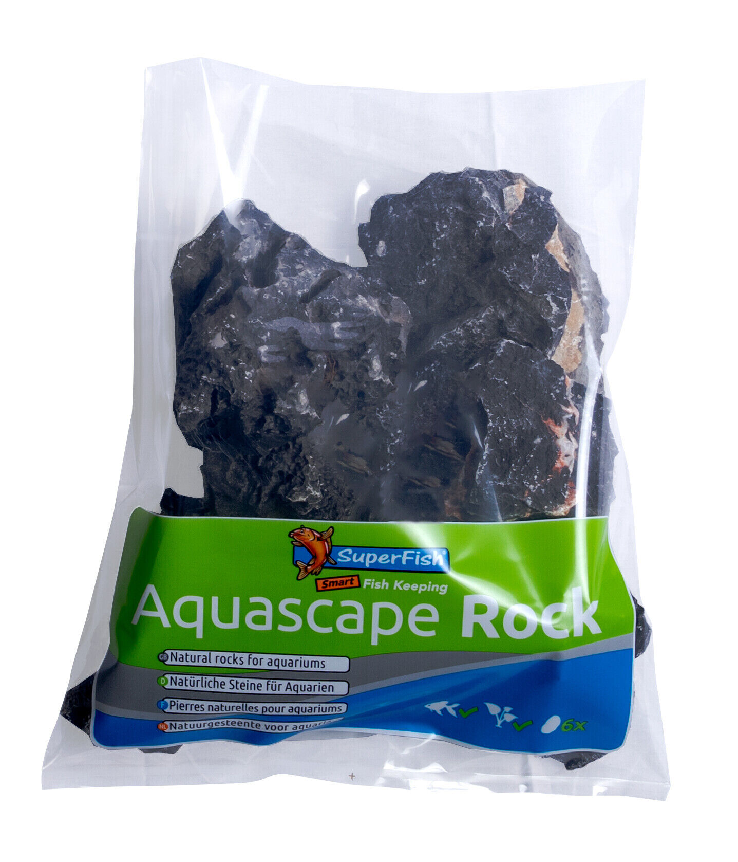 Superfish Aquascape Zwart Rock 5kg - Diepzwarte Steen voor Aquariumverharding afbeelding